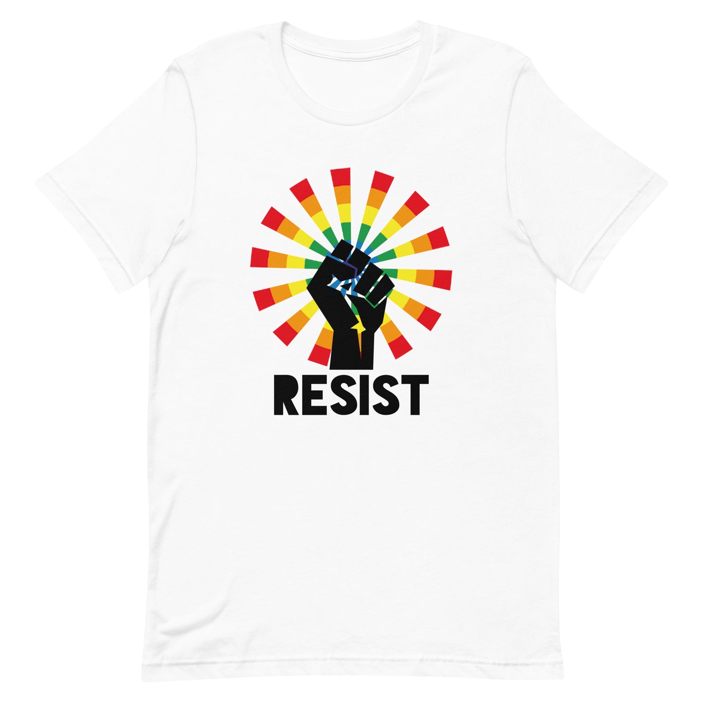 LGBTQ Pride T-Shirt - Resist White Pride unisex-staple-t-shirt-white-front-64a4c729b5246