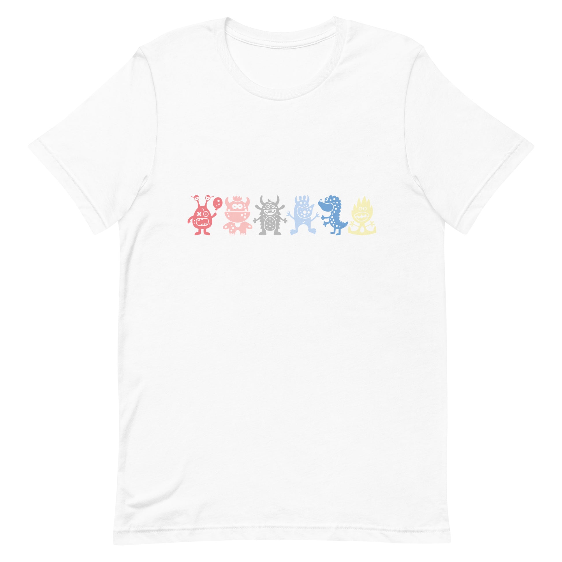 Genderflux Pride Shirt - Doodle Monster White Genderflux unisex-staple-t-shirt-white-front-64cff841e18da