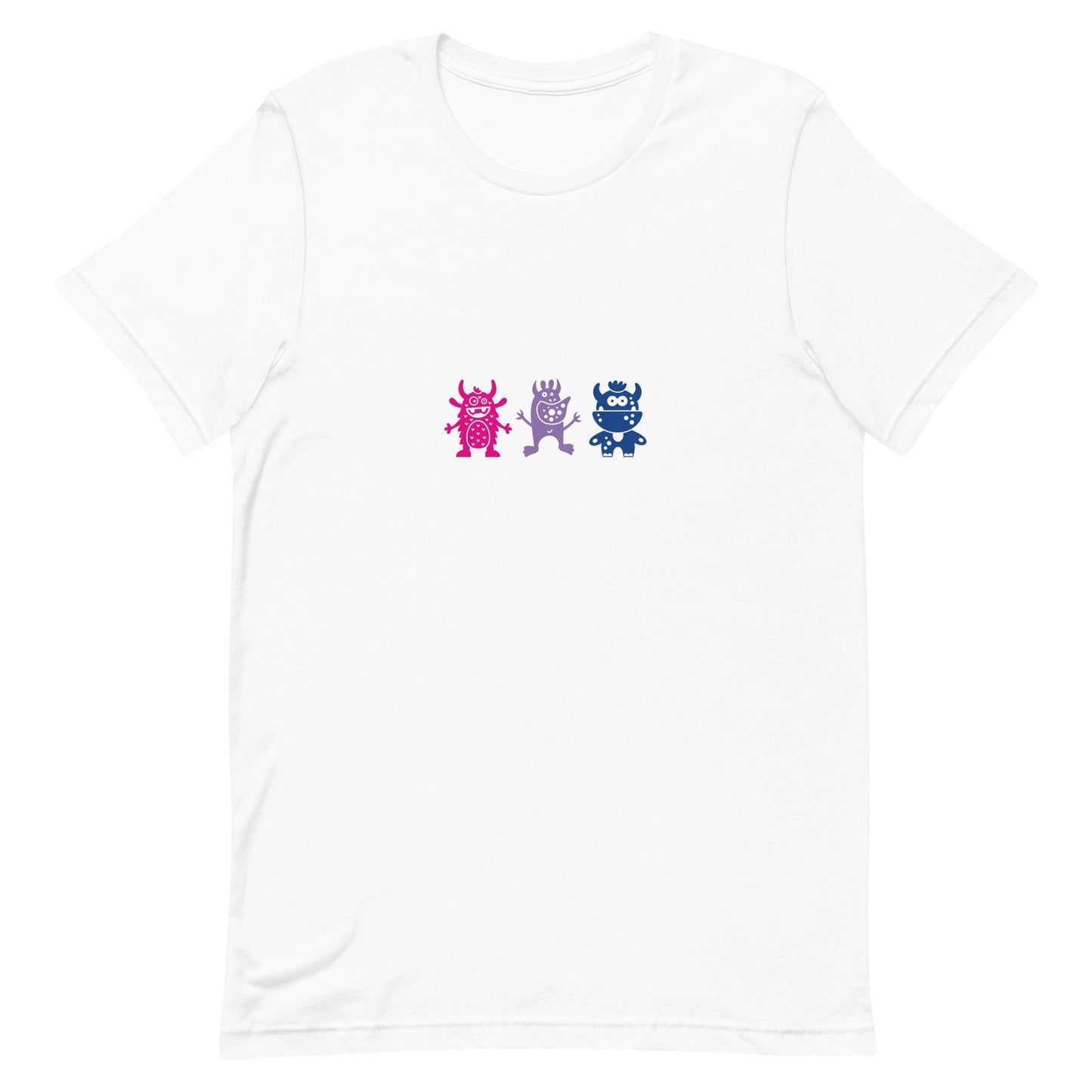 Bisexual Bi Pride Shirt Doodle Monster White Bisexual unisex-staple-t-shirt-white-front-64cffbcb0a6f7