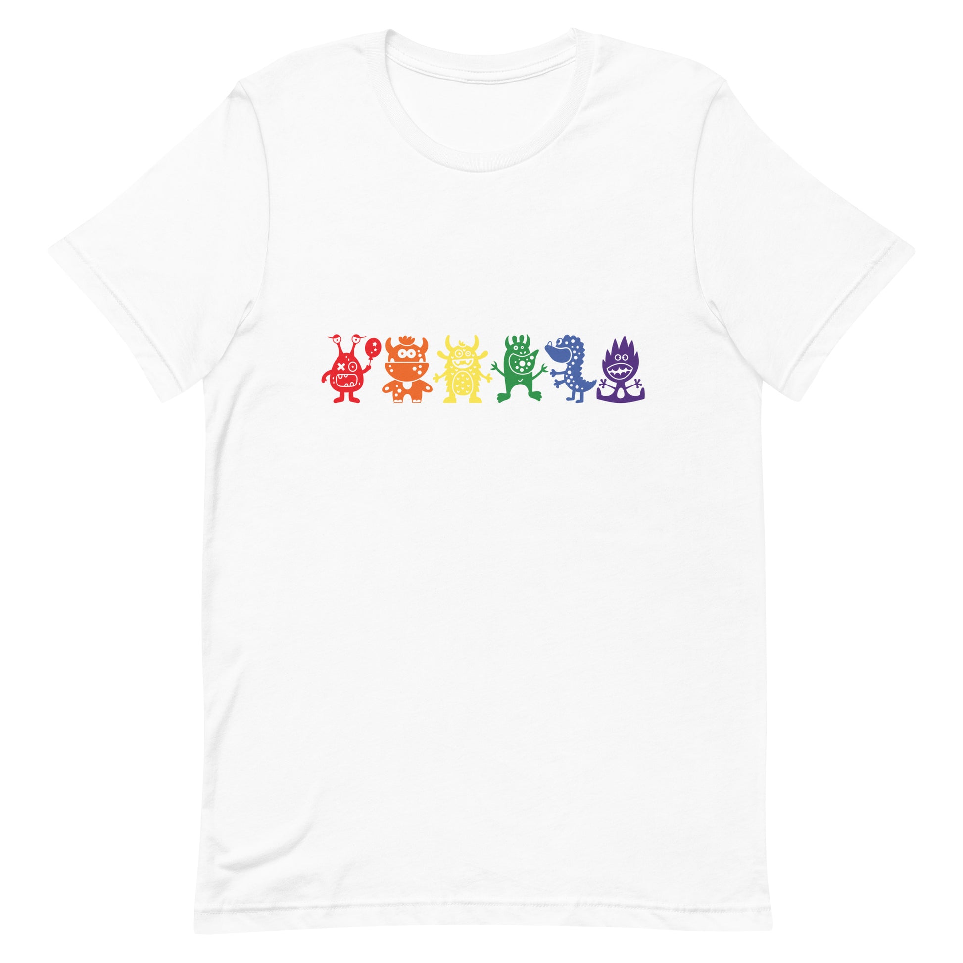 LGBTQ Pride T-Shirt - Doodle Monster White Pride unisex-staple-t-shirt-white-front-64cffca6330cd