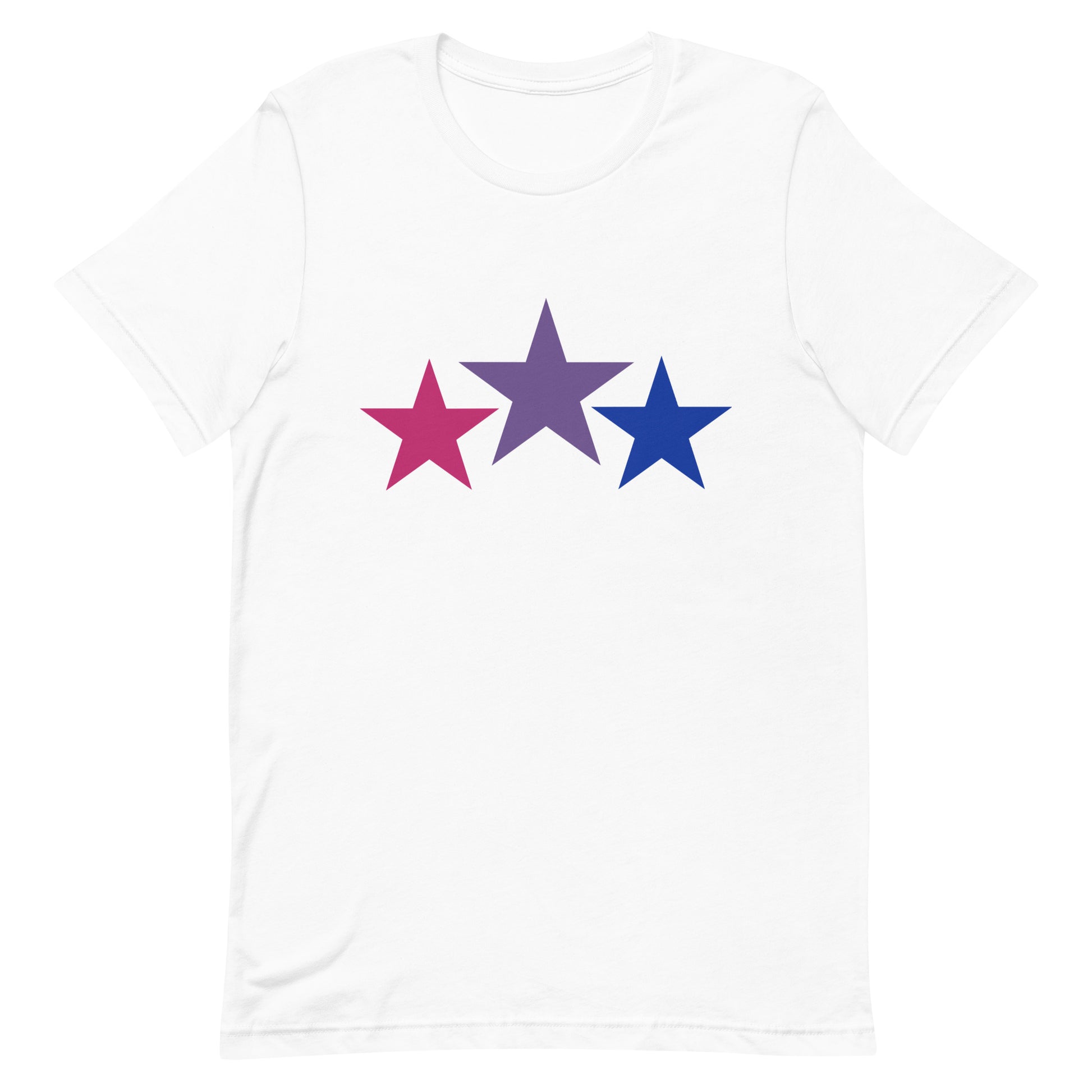 Bisexual Bi Pride Shirt Stars White Bisexual unisex-staple-t-shirt-white-front-64dea1e8c216e