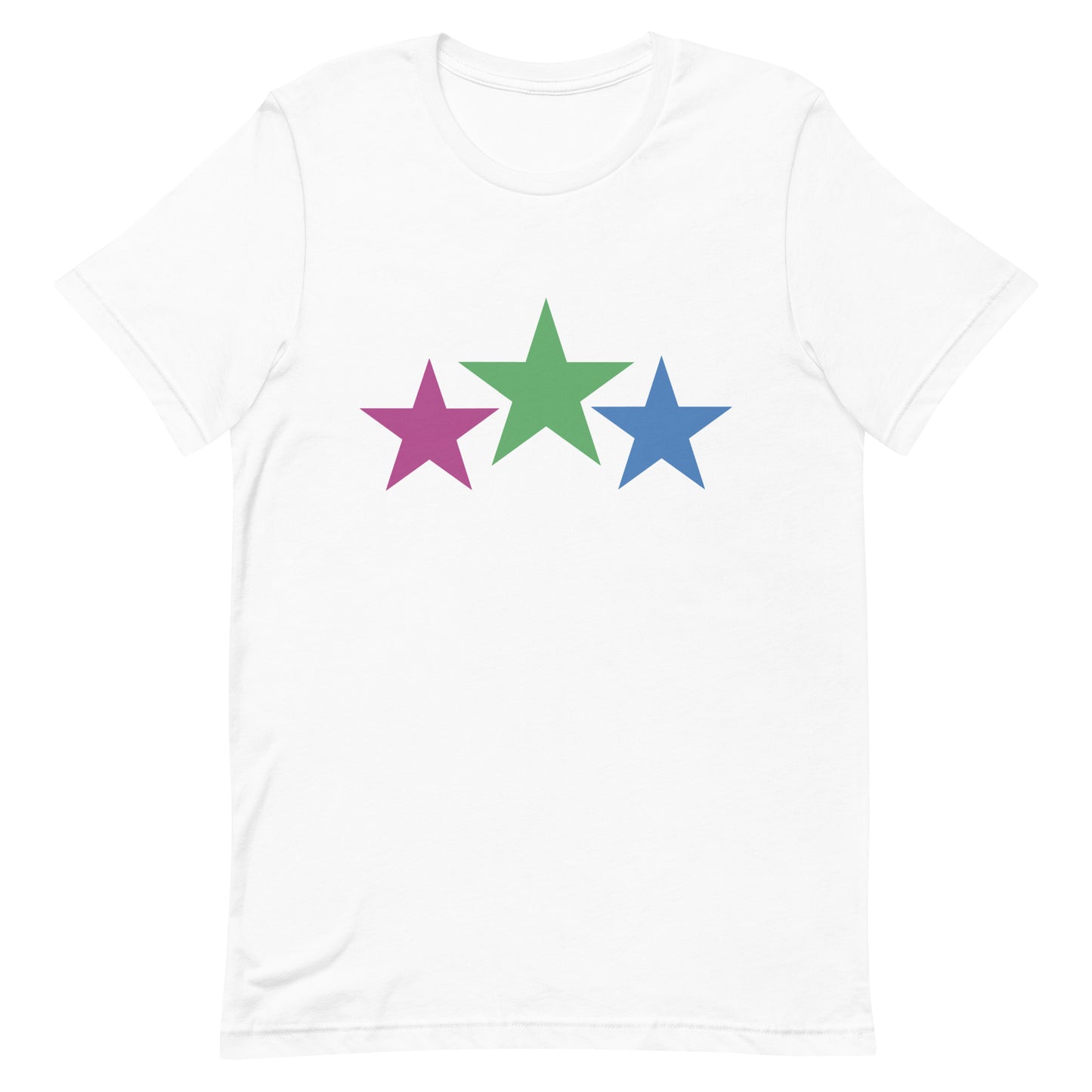 Polysexual Poly Pride T-Shirt - Stars White Polysexual unisex-staple-t-shirt-white-front-64dea273a16eb