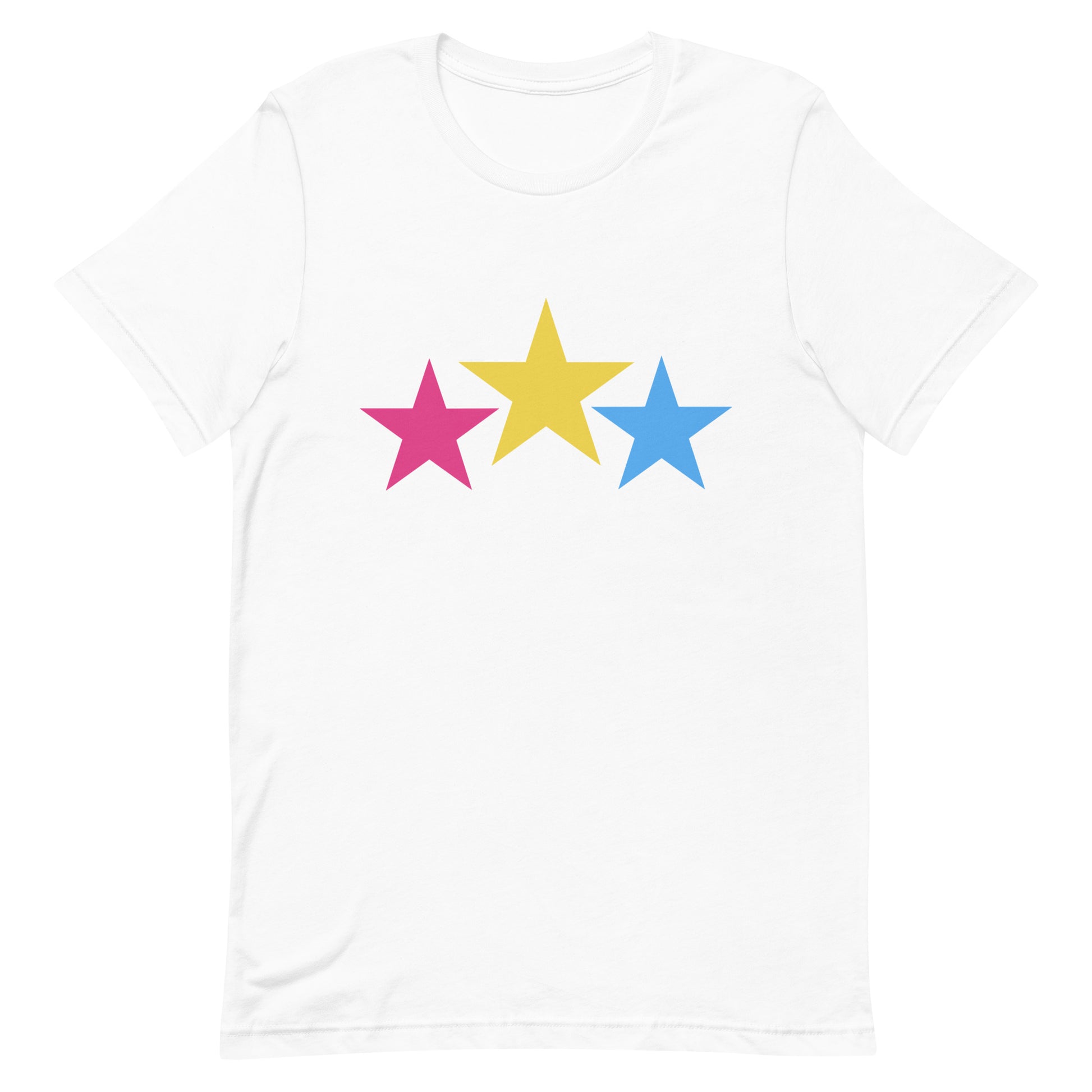 Pansexual Pan Pride T-Shirt - Stars White Pansexual unisex-staple-t-shirt-white-front-64dea38bac89d