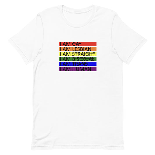 LGBTQ Pride I Am Human T-shirt White Pride unisex-staple-t-shirt-white-front-655d65fc72419