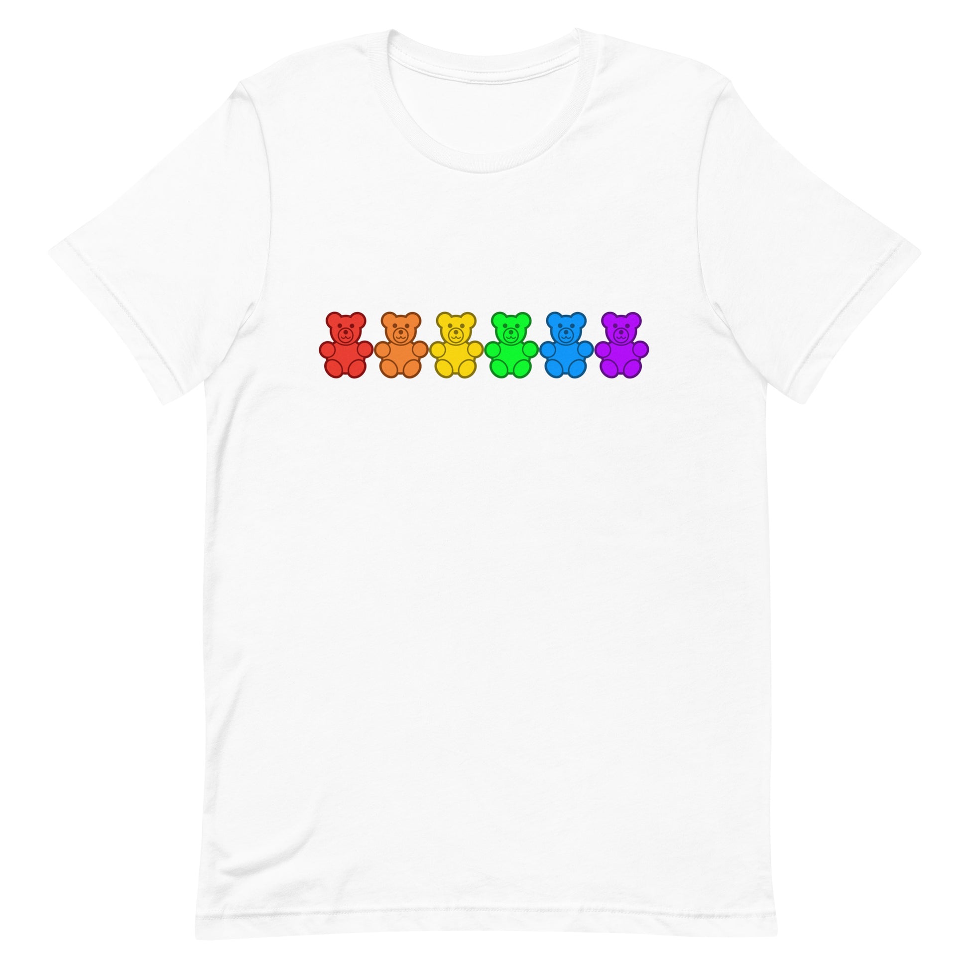 LGBTQ Pride Gummy Bear T-shirt White Pride unisex-staple-t-shirt-white-front-65aef1461be64