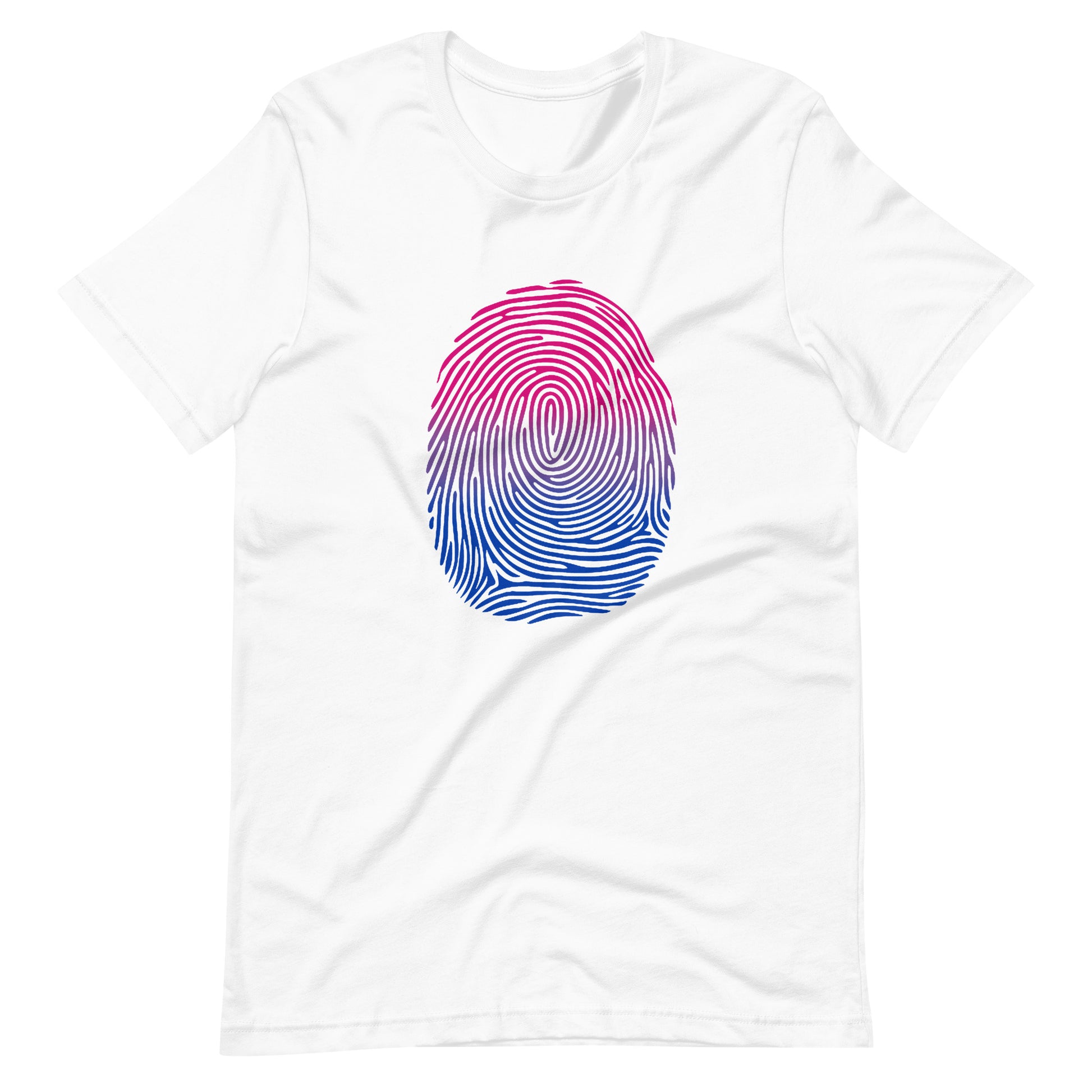 Bisexual Bi Pride Identity Fingerprint Shirt - Unisex White Bisexual unisex-staple-t-shirt-white-front-660f543996b7a