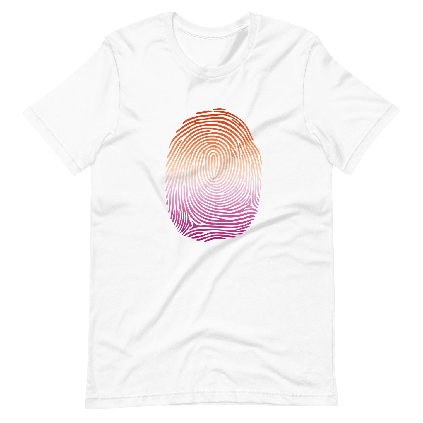 Lesbian Pride Identity Fingerprint Shirt White Lesbian unisex-staple-t-shirt-white-front-6610092c95659