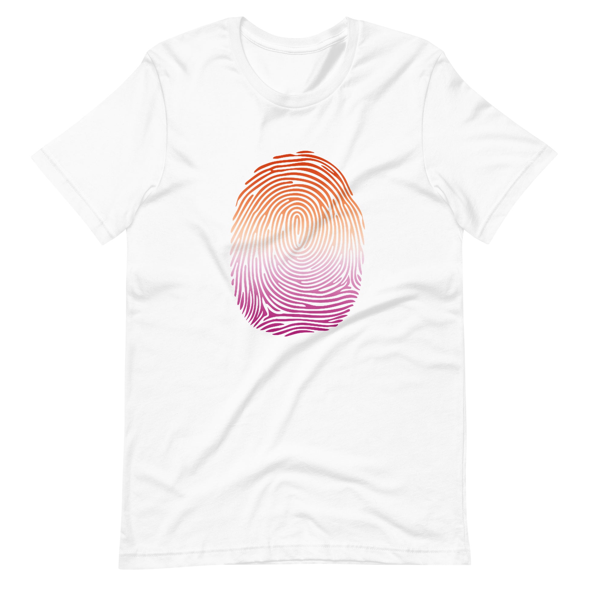 Lesbian Pride Identity Fingerprint Shirt White Lesbian unisex-staple-t-shirt-white-front-6610092c95659