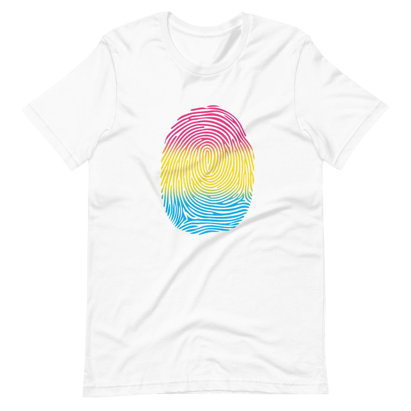 Pansexual Pan Pride Identity Fingerprint Shirt - Unisex White Pansexual unisex-staple-t-shirt-white-front-66100ad9da6fe