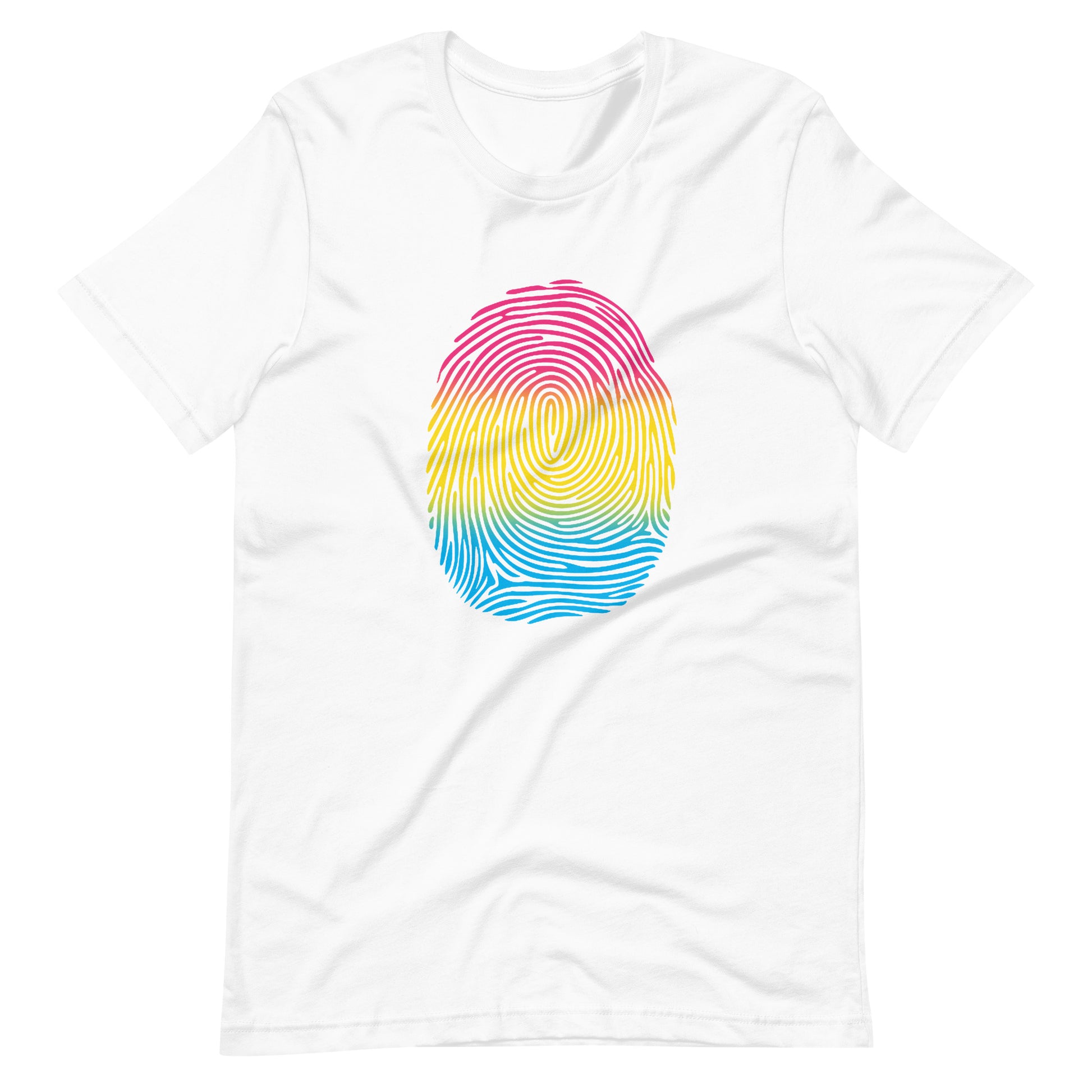 Pansexual Pan Pride Identity Fingerprint Shirt - Unisex White Pansexual unisex-staple-t-shirt-white-front-66100ad9da6fe