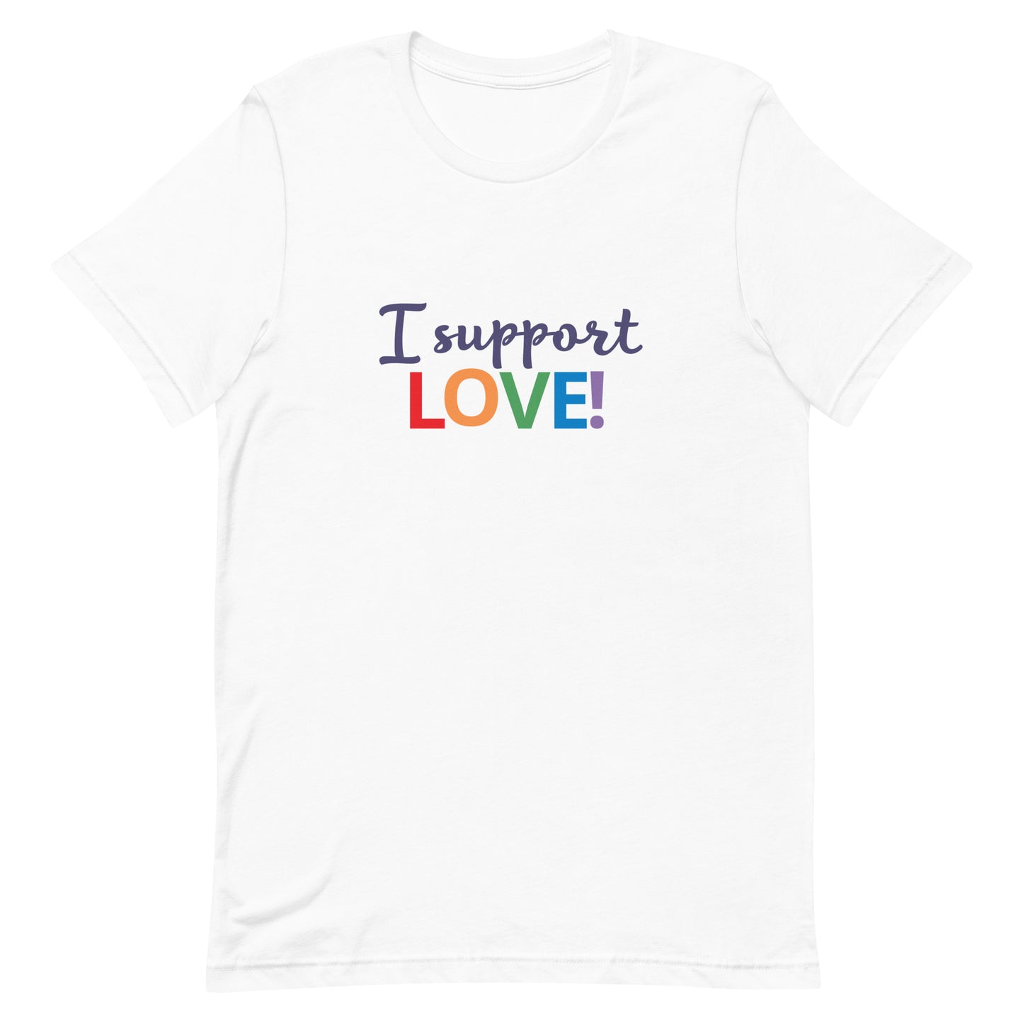 LGBTQ Pride Unisex T-shirt - I Support Love White Pride unisex-staple-t-shirt-white-front-663e44c966dec