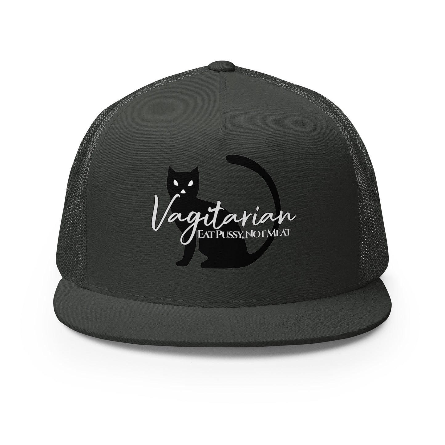 Vagitarian Trucker Baseball Cap Hat Charcoal Lesbian vagitarian-trucker-baseball-cap-hat-charcoal-front