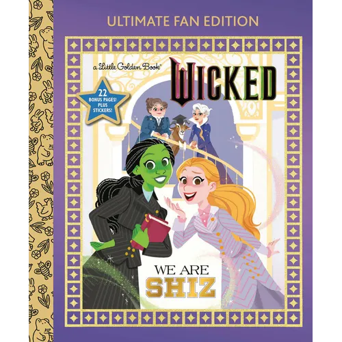 Book cover of 'Wicked' with characters and decorative elements on a purple background