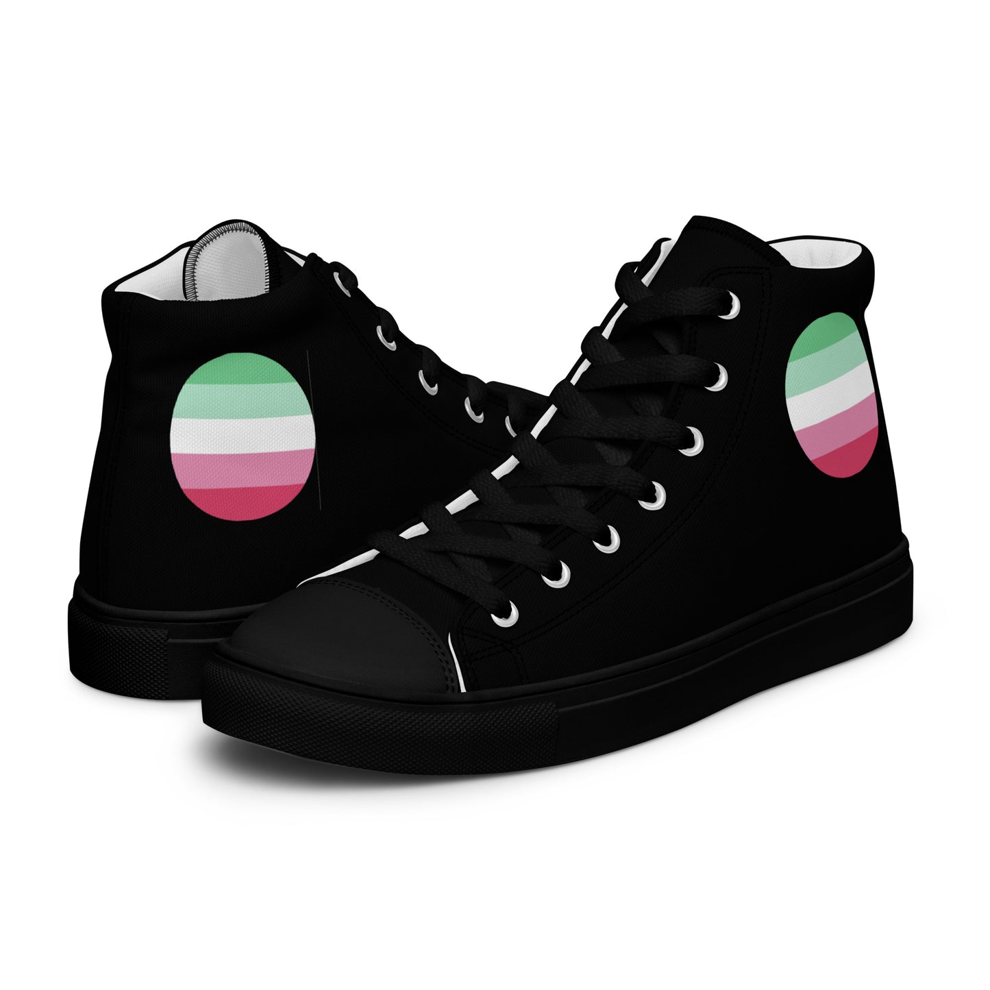 Abrosexual Women’s High Top Canvas Athletic Shoes Black Abrosexual womens-high-top-canvas-shoes-black-left-657f8da8cc175