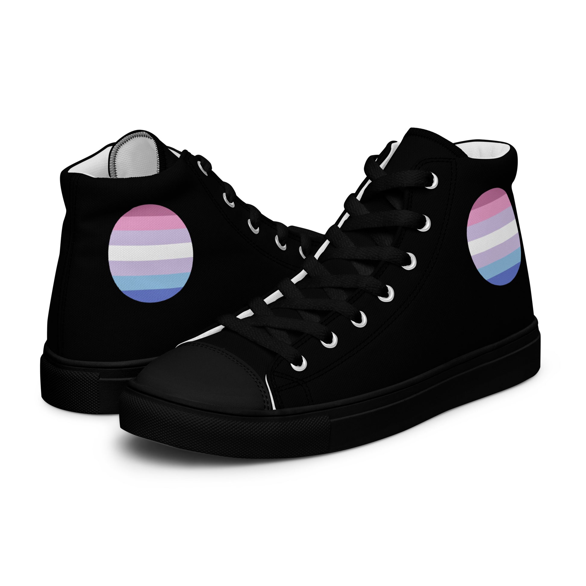 Bigender Women’s High Top Canvas Athletic Shoes Black Bigender womens-high-top-canvas-shoes-black-left-657f8e9e66989