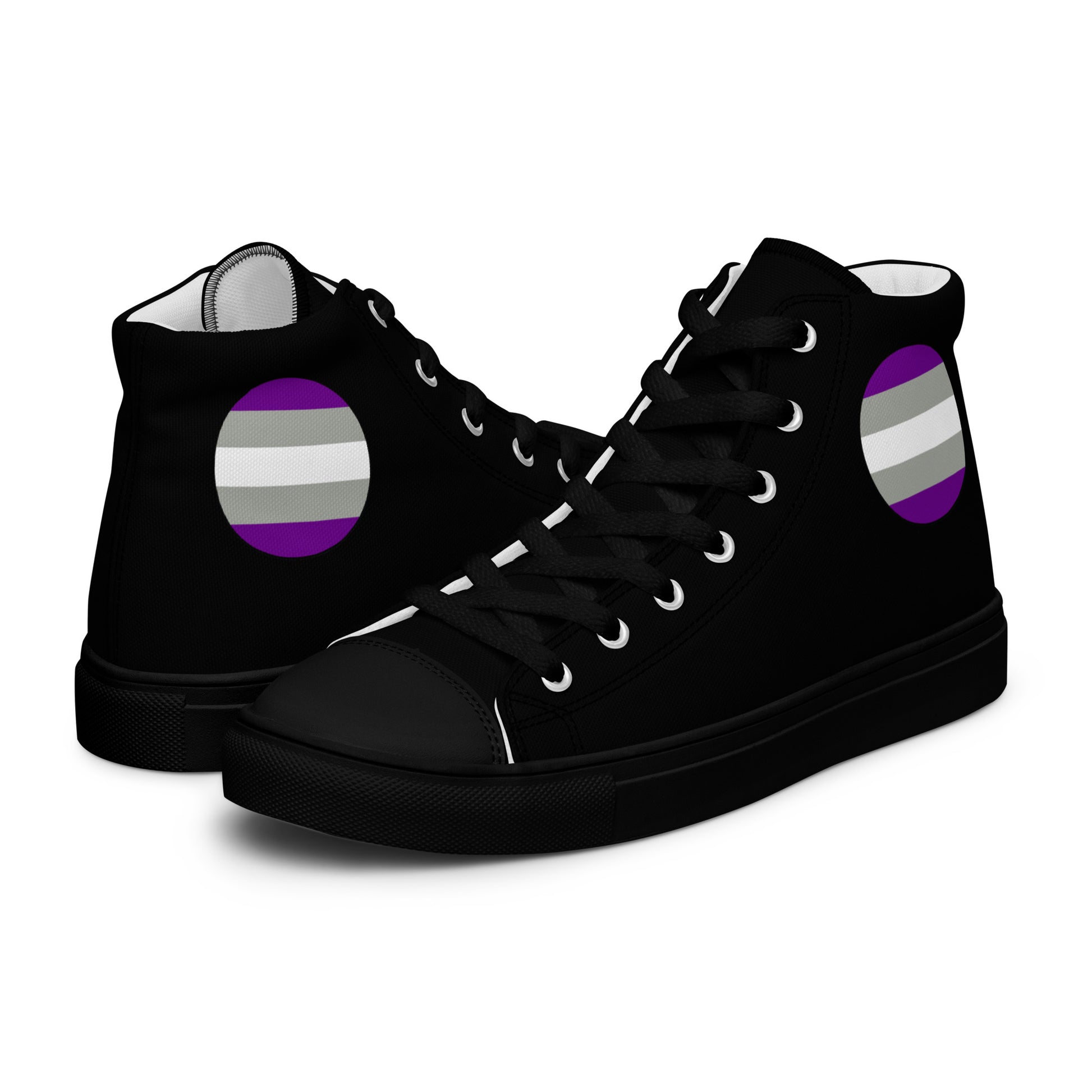 Greysexual Pride Women’s High Top Canvas Athletic Shoes Black Greysexual womens-high-top-canvas-shoes-black-left-657f932858610