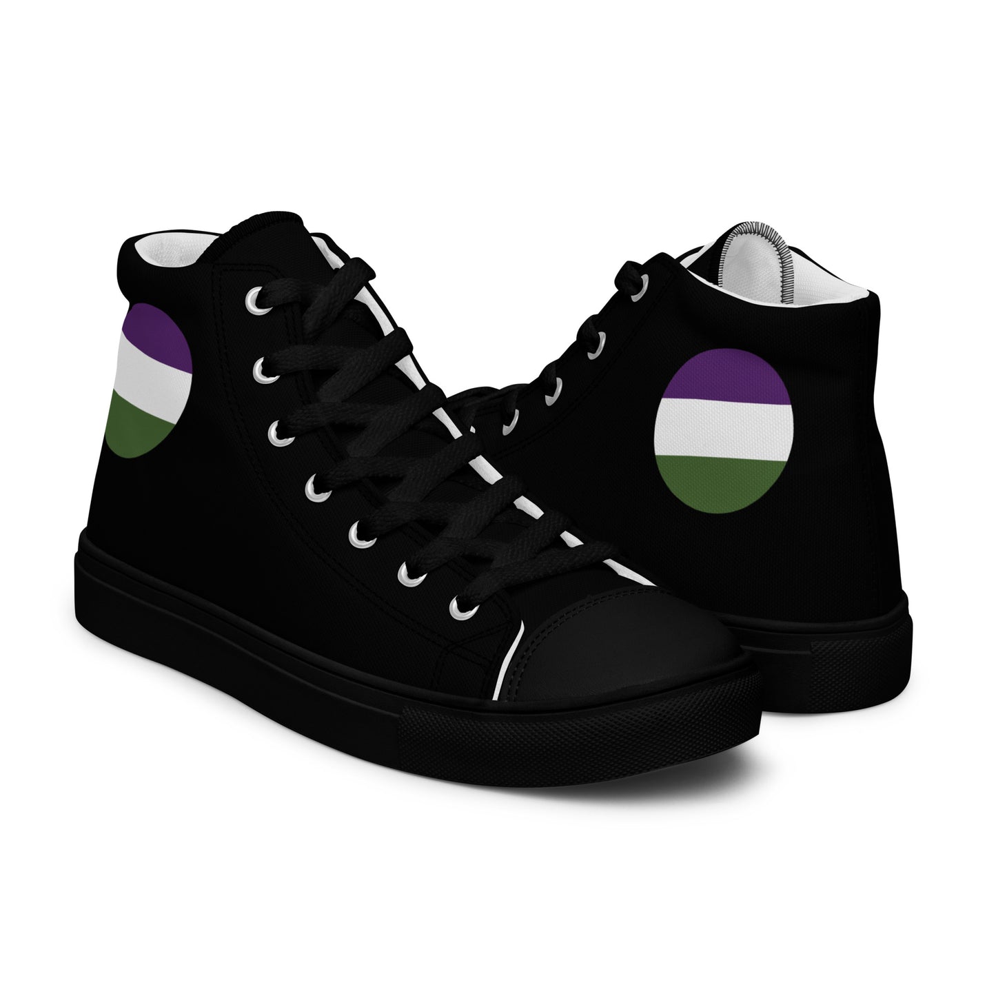 Genderqueer Women’s High Top Canvas Athletic Shoes womens-high-top-canvas-shoes-black-right-657f91541c29a