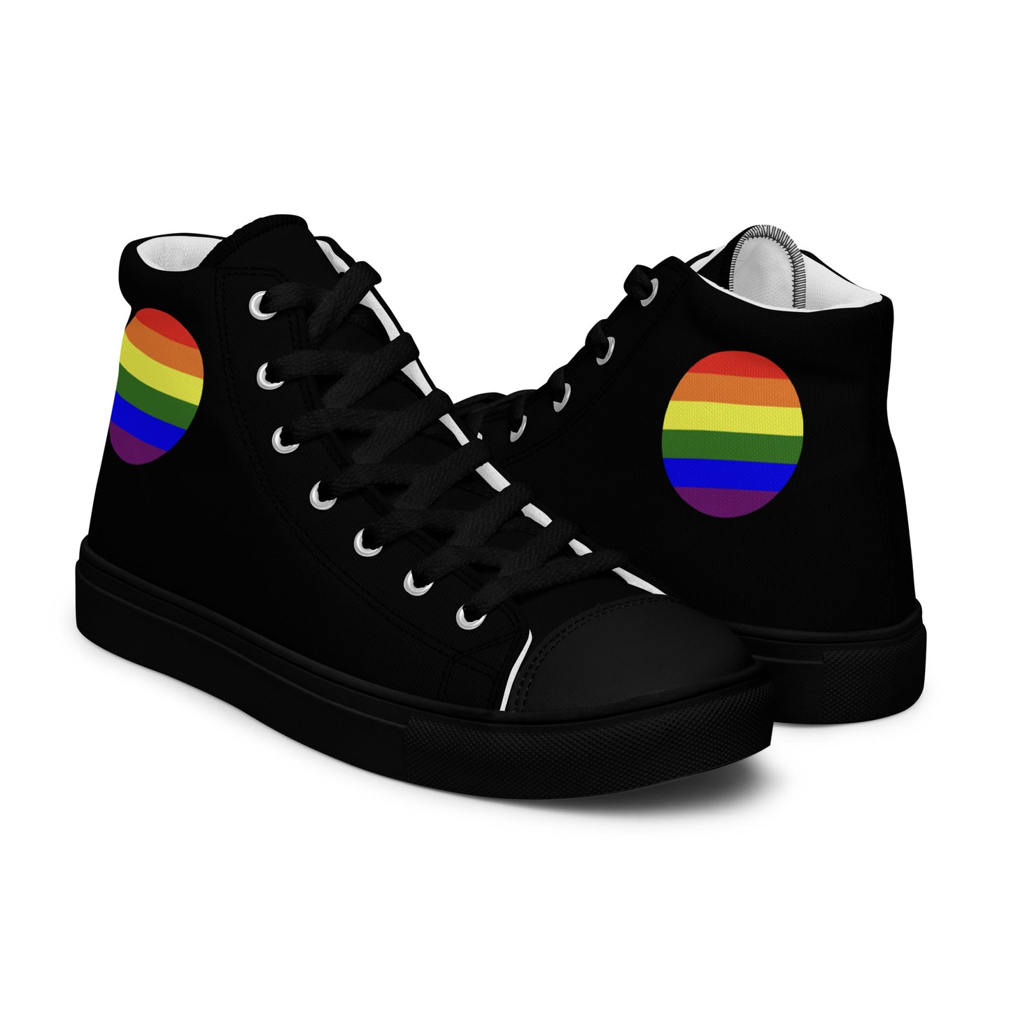 LGBTQ Pride Women’s High Top Canvas Athletic Shoes womens-high-top-canvas-shoes-black-right-657f93aa168fb