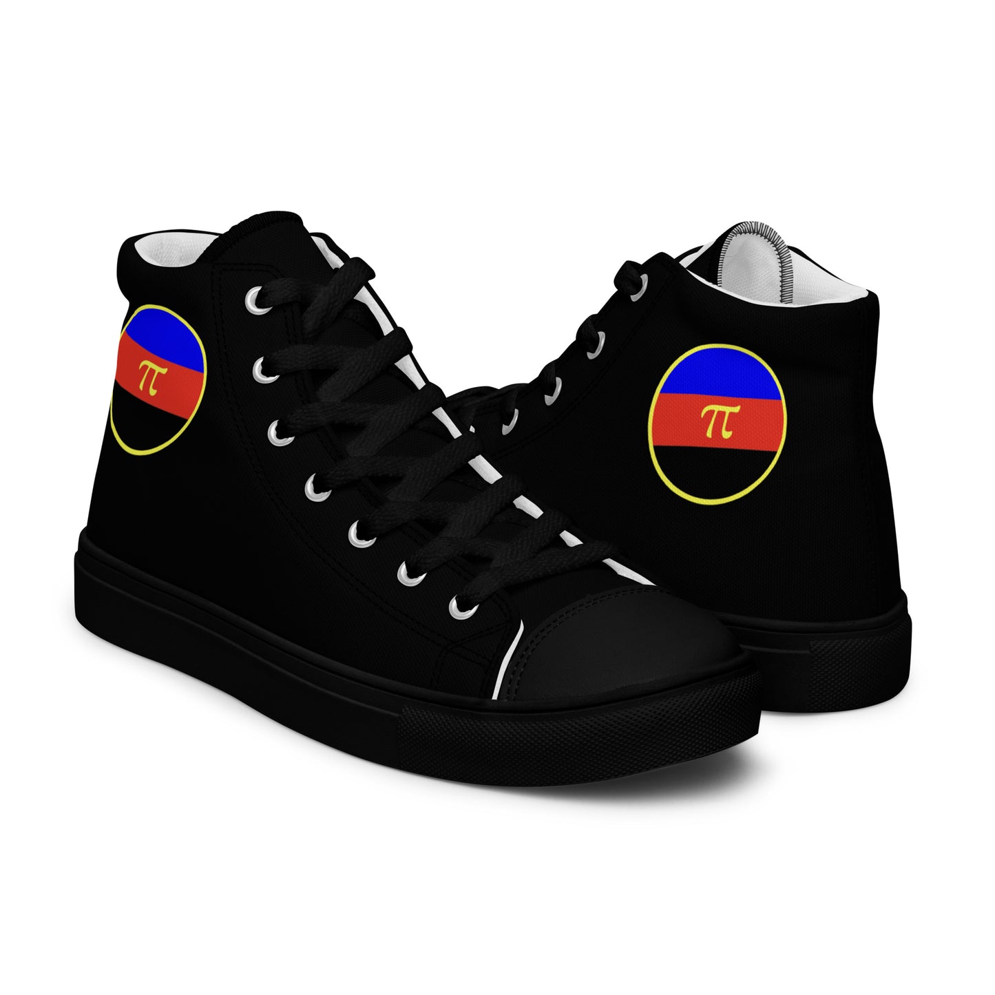 Polyamorous Polyamory Pride Women’s High Top Canvas Athletic Shoes womens-high-top-canvas-shoes-black-right-657f9a24ada48