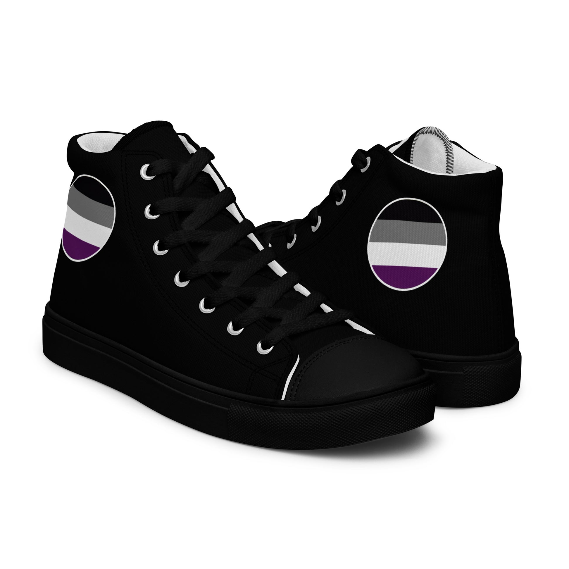 Asexual Ace Women’s High Top Canvas Athletic Shoes womens-high-top-canvas-shoes-black-right-657f9b8639b27