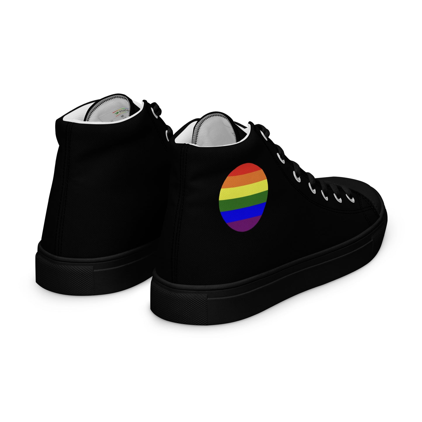 LGBTQ Pride Women’s High Top Canvas Athletic Shoes womens-high-top-canvas-shoes-black-right-back-657f93aa1553d