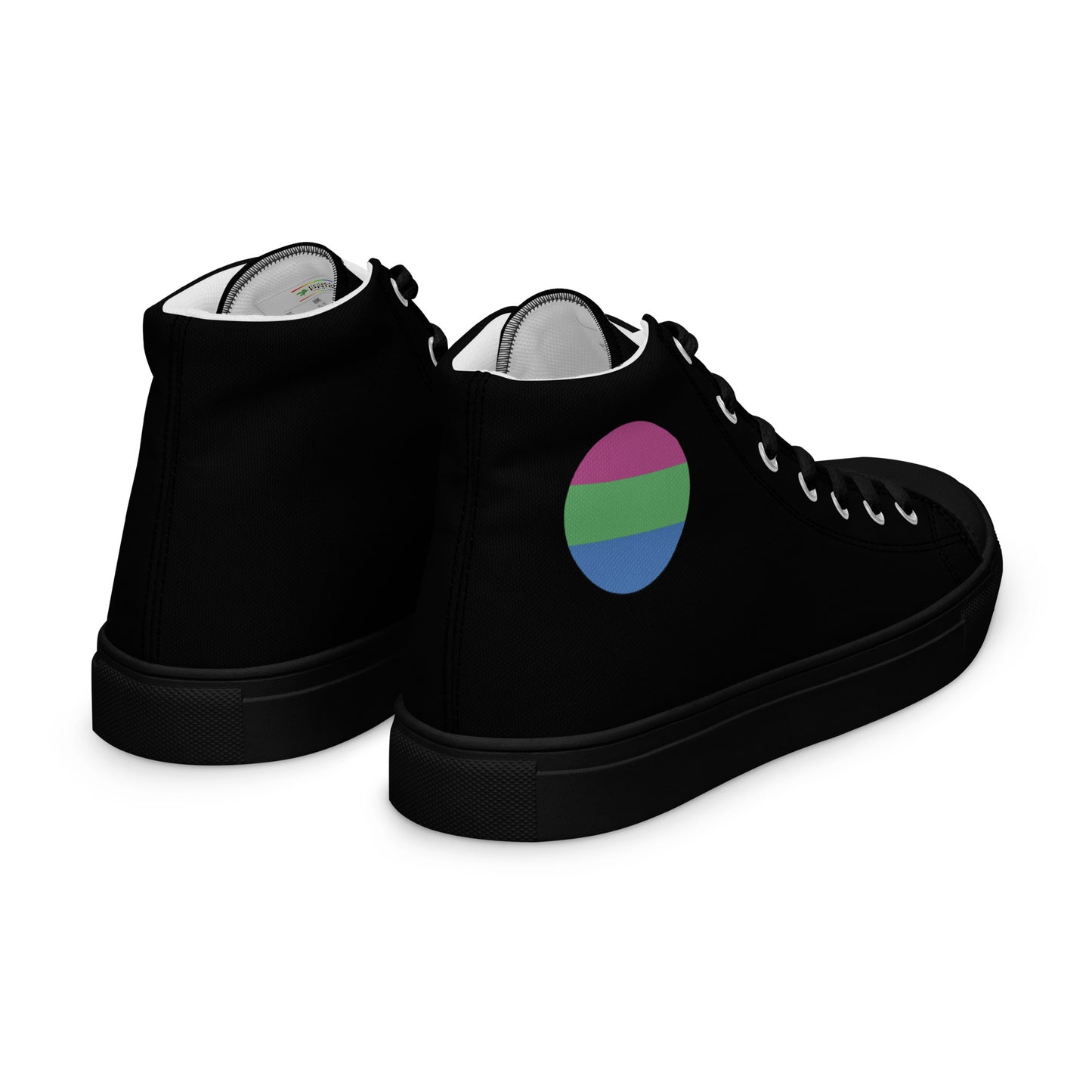 Polysexual Poly Pride Women’s High Top Canvas Athletic Shoes womens-high-top-canvas-shoes-black-right-back-657f96e314827