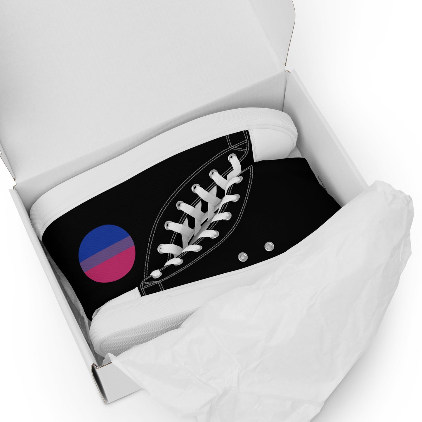 Bisexual Bi Women’s High Top Canvas Athletic Shoes womens-high-top-canvas-shoes-white-front-657f8f662b79d