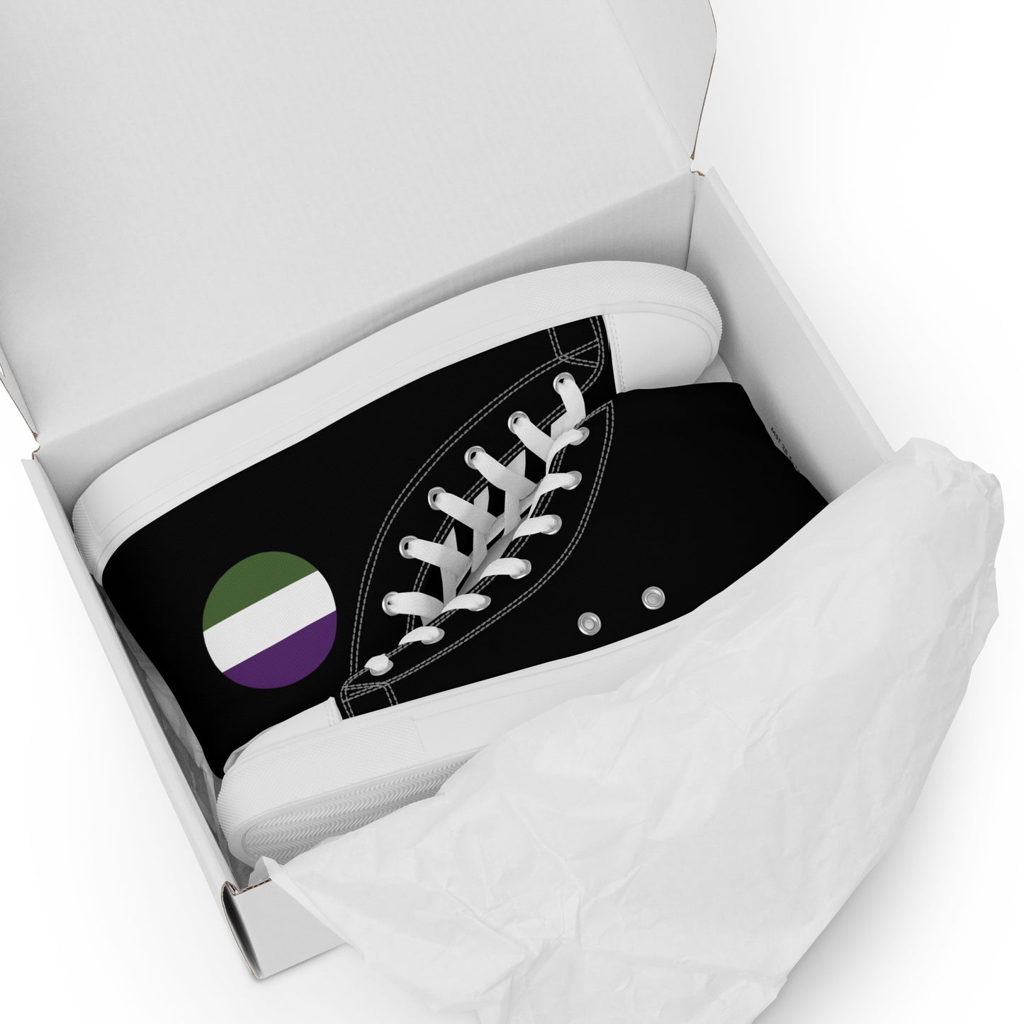 Genderqueer Women’s High Top Canvas Athletic Shoes womens-high-top-canvas-shoes-white-front-657f91541ba60