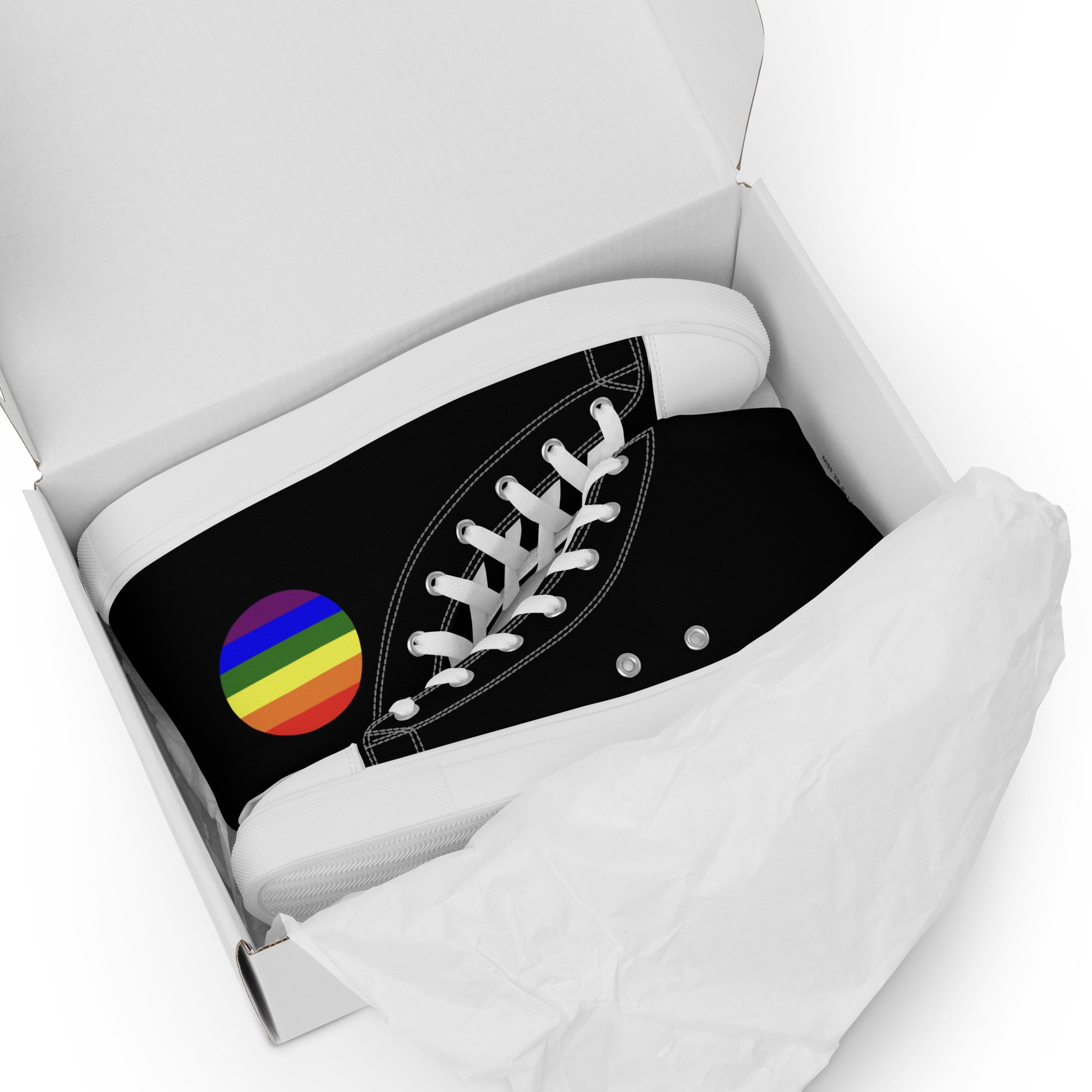 LGBTQ Pride Women’s High Top Canvas Athletic Shoes womens-high-top-canvas-shoes-white-front-657f93aa15b09