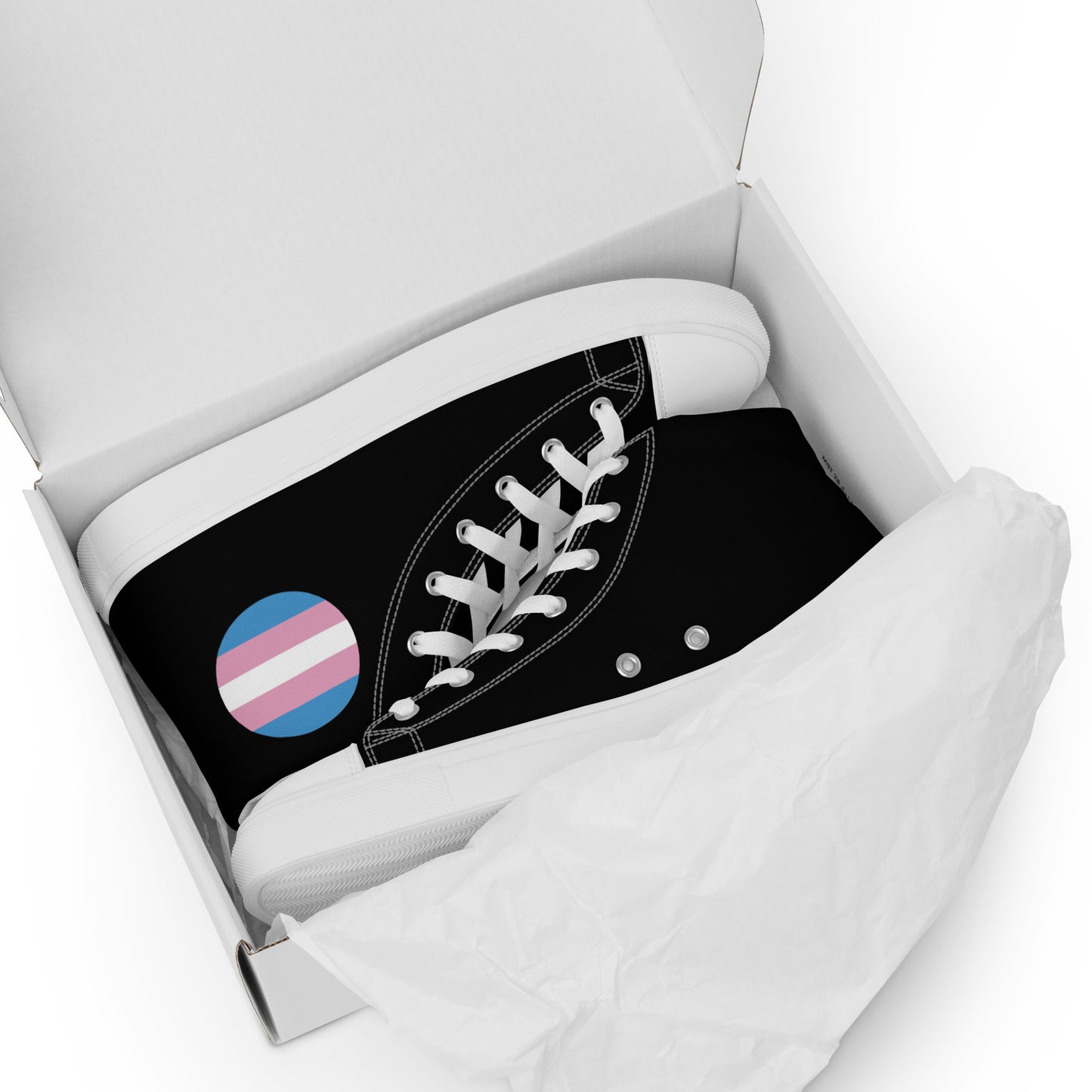 Transgender Trans Women’s High Top Canvas Athletic Shoes womens-high-top-canvas-shoes-white-front-657f944682e7d