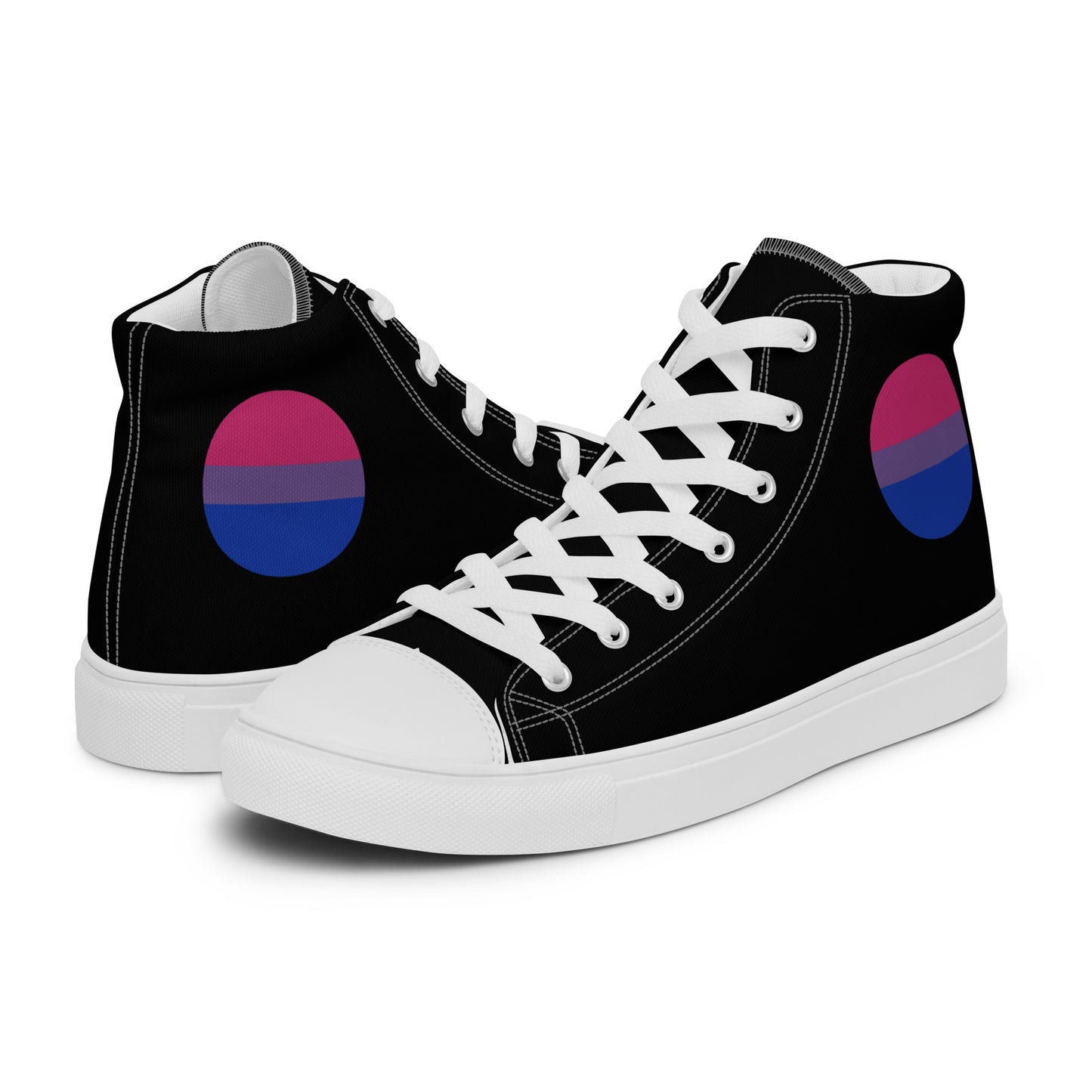 Bisexual Bi Women’s High Top Canvas Athletic Shoes White Bisexual womens-high-top-canvas-shoes-white-left-657f8f662bef4