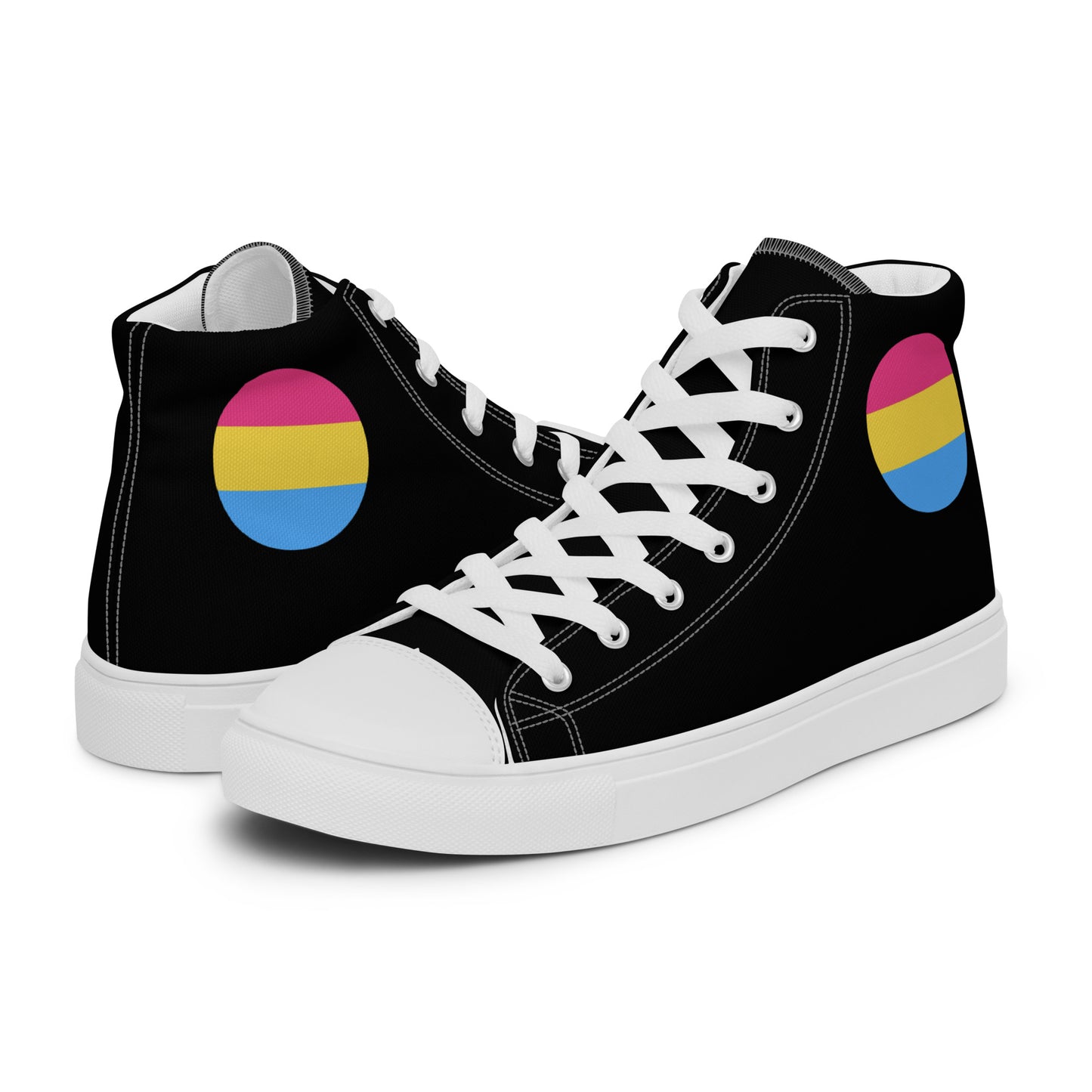 Pansexual Pan Pride Women’s High Top Canvas Athletic Shoes White Pansexual womens-high-top-canvas-shoes-white-left-657f9278cb78e