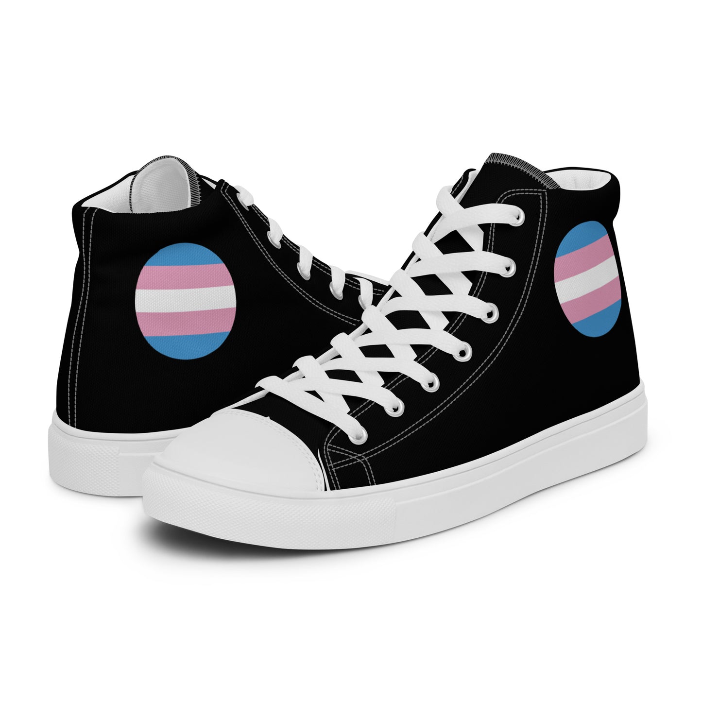 Transgender Trans Women’s High Top Canvas Athletic Shoes White Transgender womens-high-top-canvas-shoes-white-left-657f9446838be