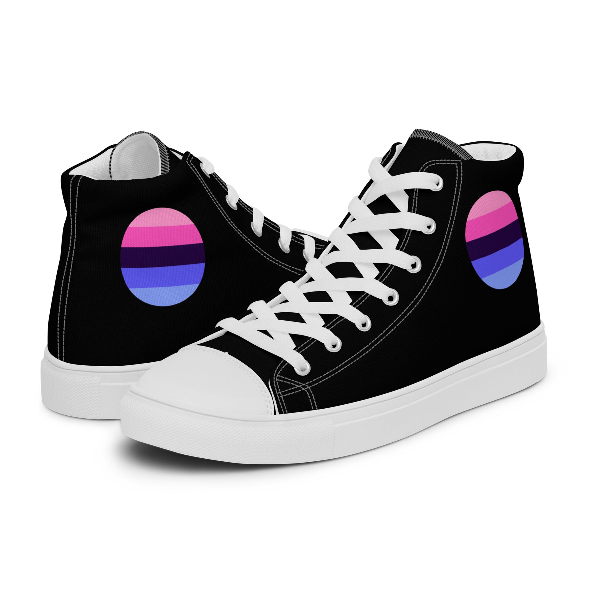 Omnisexual Pride Women’s High Top Canvas Athletic Shoes White Omnisexual womens-high-top-canvas-shoes-white-left-657f958634e15