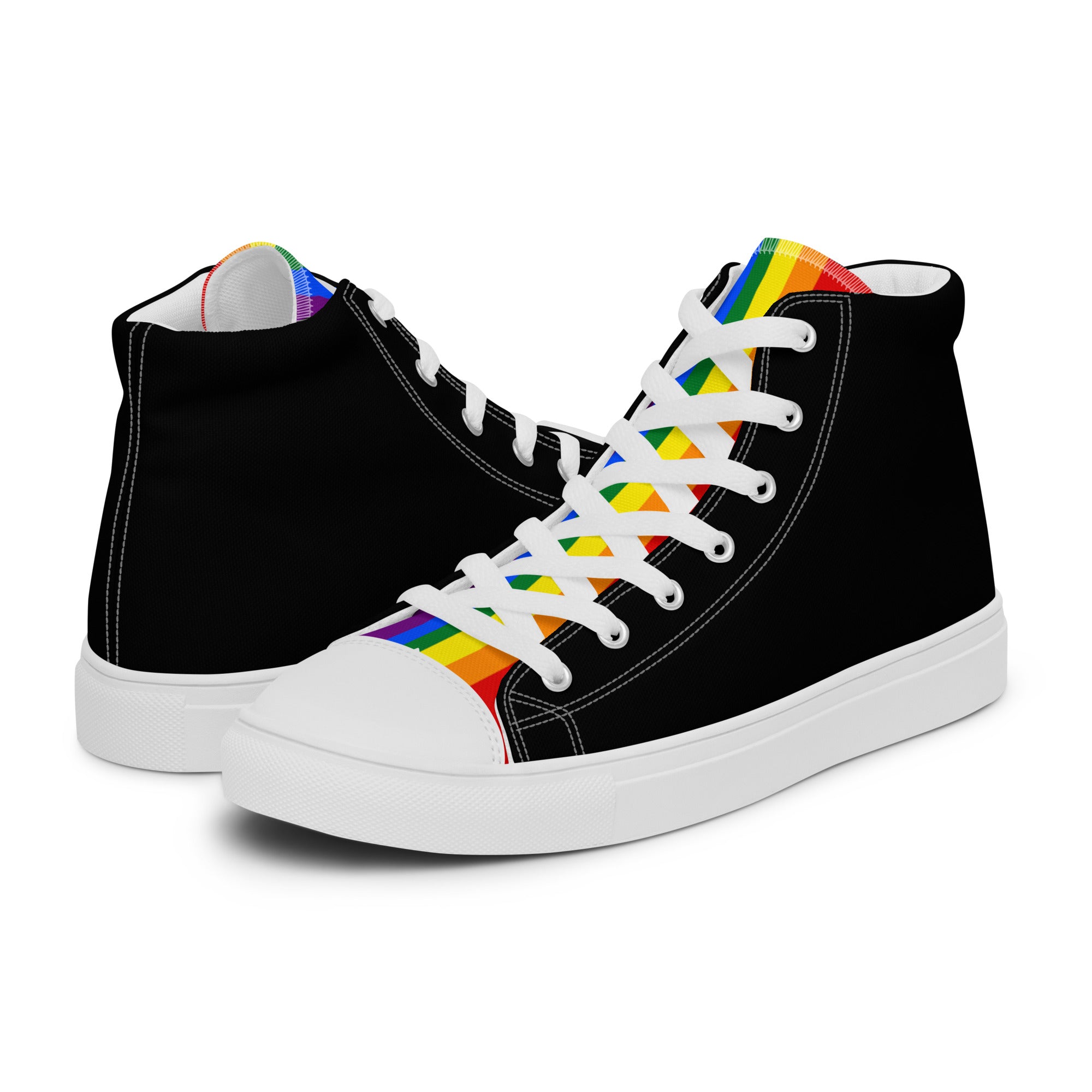 LGBTQ Gay Pride Parade Rainbow Flag shops USA Women's HighTop Sneakers