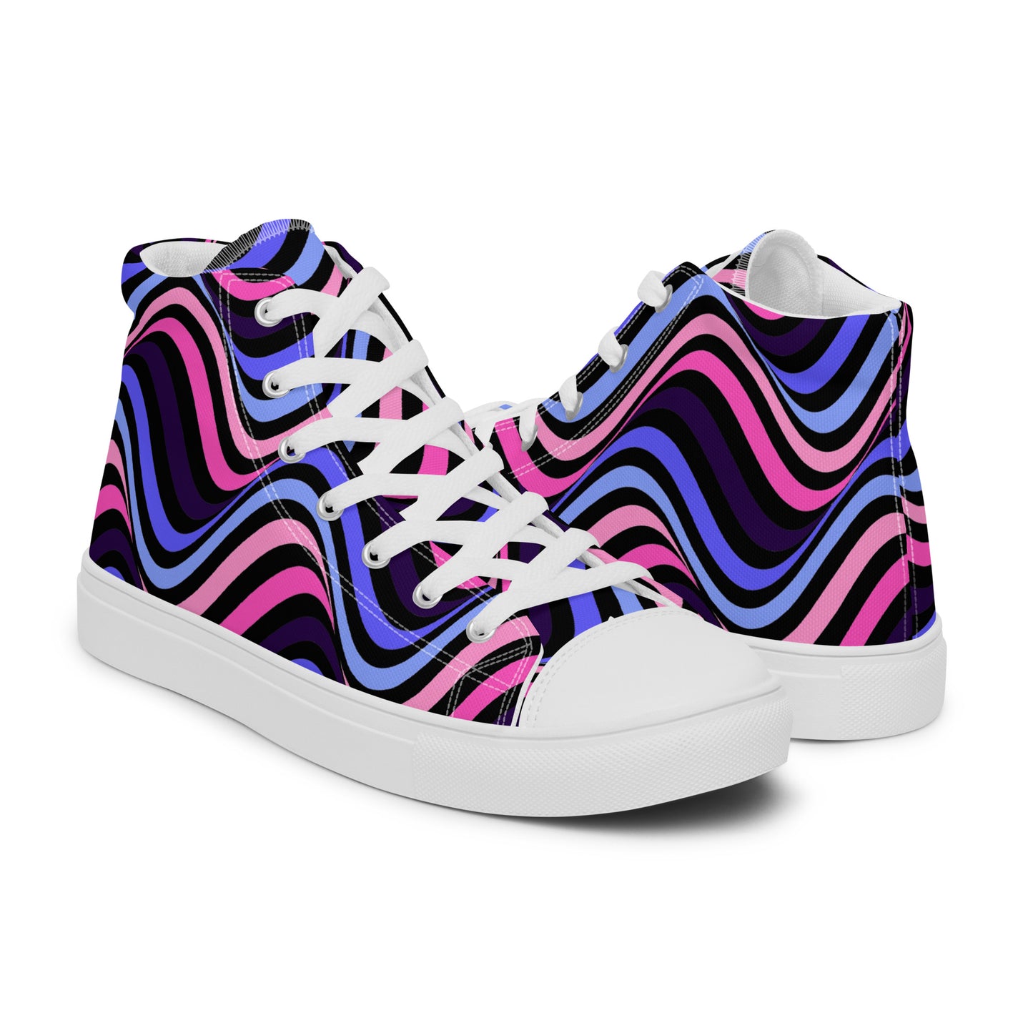 Omnisexual Pride Wavey Women’s High Top Canvas Athletic Shoes womens-high-top-canvas-shoes-white-right-657f857a8506e