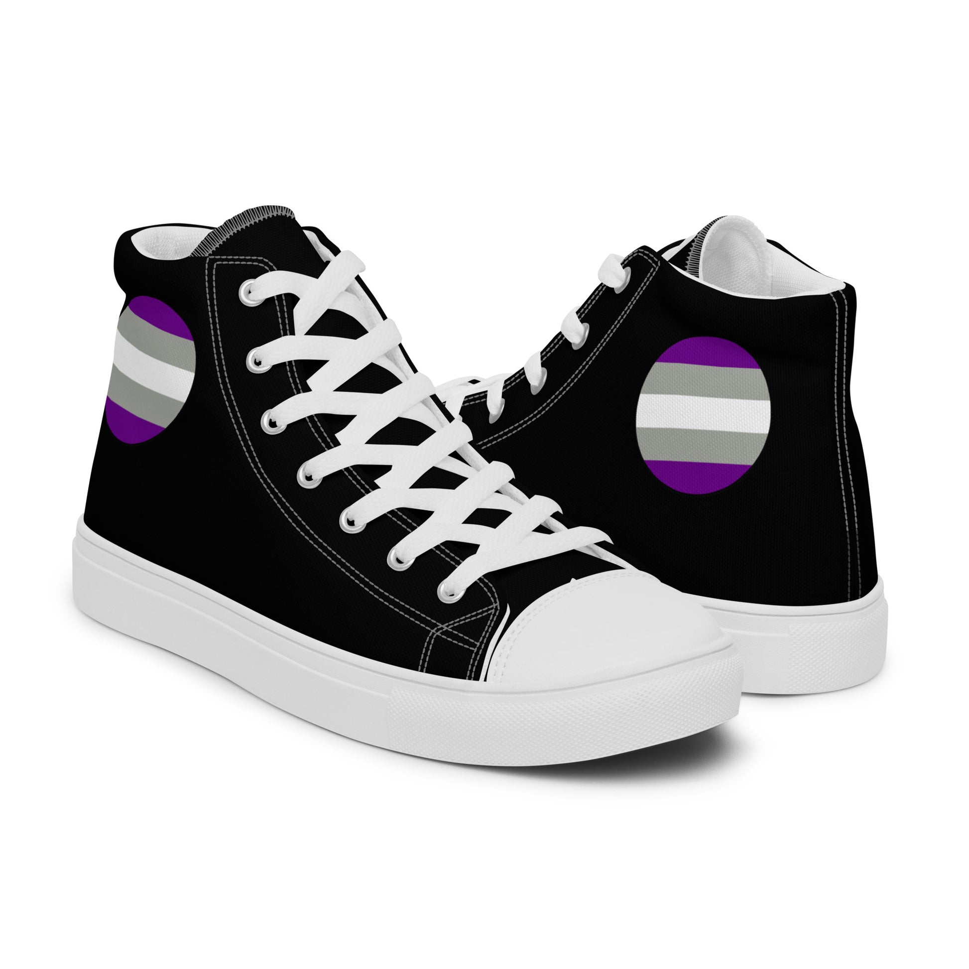 Greysexual Pride Women’s High Top Canvas Athletic Shoes womens-high-top-canvas-shoes-white-right-657f93285a65c