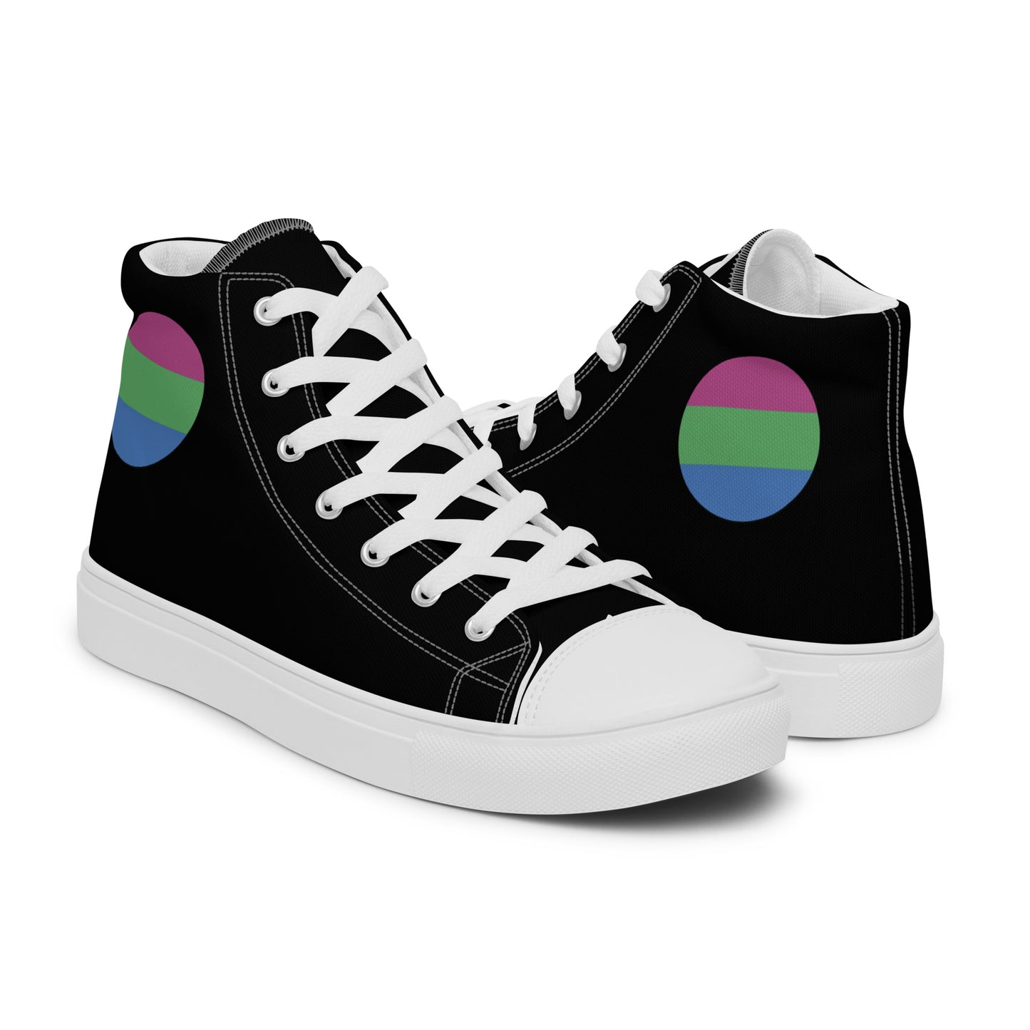 Polysexual Poly Pride Women’s High Top Canvas Athletic Shoes womens-high-top-canvas-shoes-white-right-657f96e315b3d