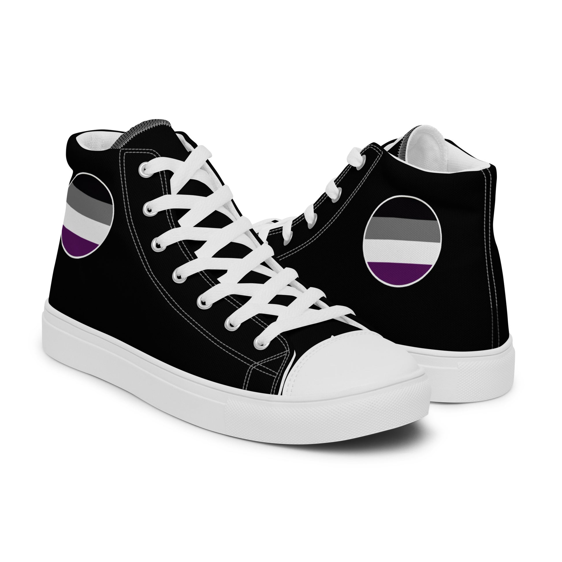 Asexual Ace Women’s High Top Canvas Athletic Shoes womens-high-top-canvas-shoes-white-right-657f9b863a103