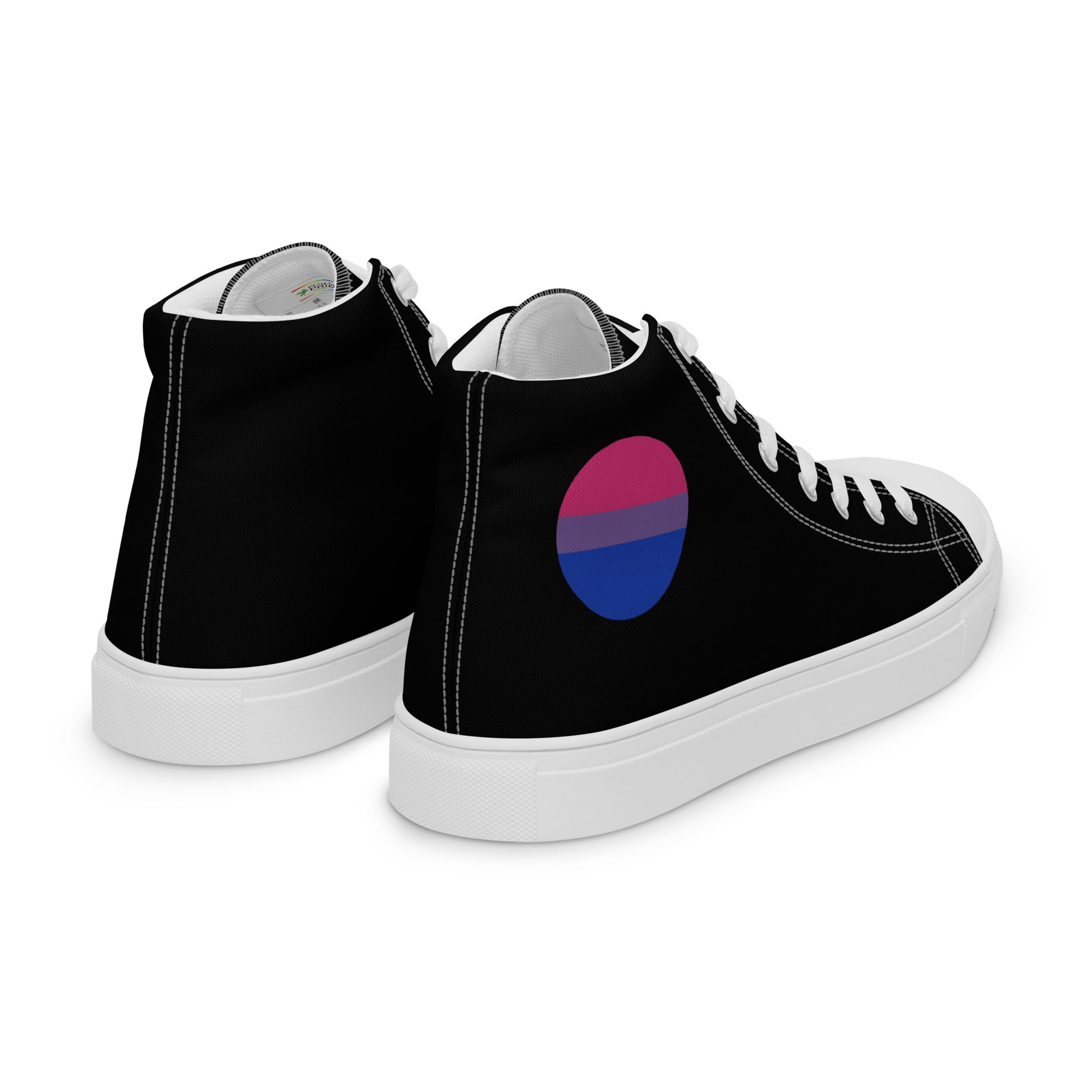 Bisexual Bi Women’s High Top Canvas Athletic Shoes womens-high-top-canvas-shoes-white-right-back-657f8f662ba79