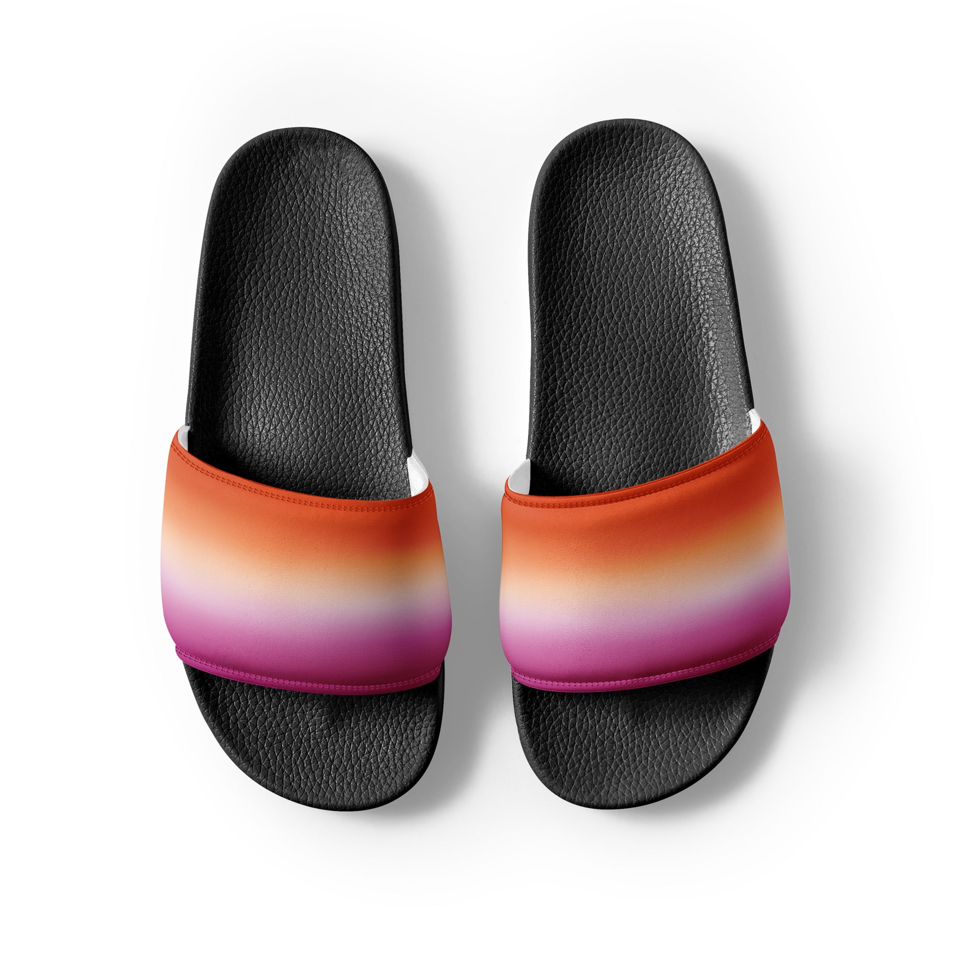 Lesbian Pride Womens Slides Sandals womens-slides-black-front-2-660b4f9d5deea