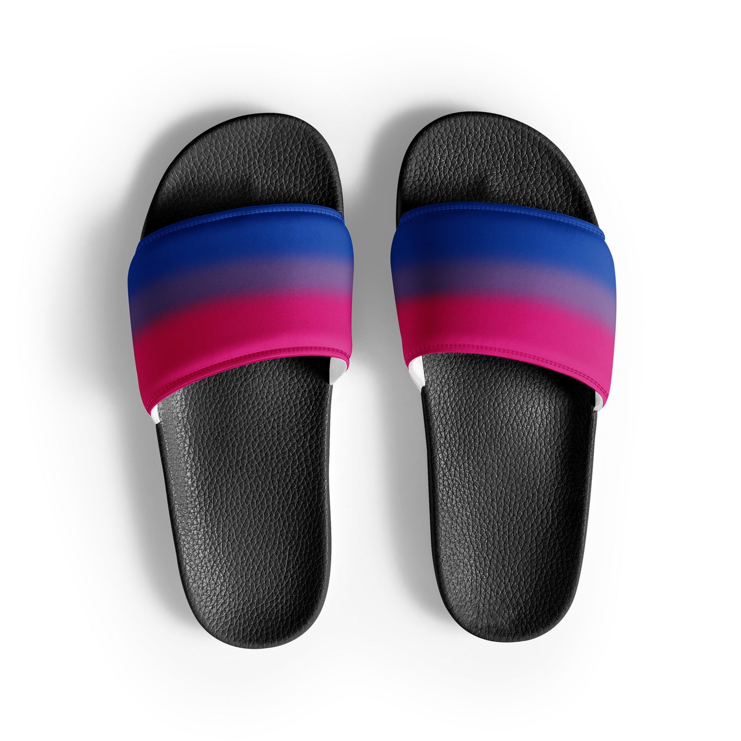 Bisexual Bi Pride Women's Slides in Ombre Black Bisexual womens-slides-black-front-660191d1b9c71