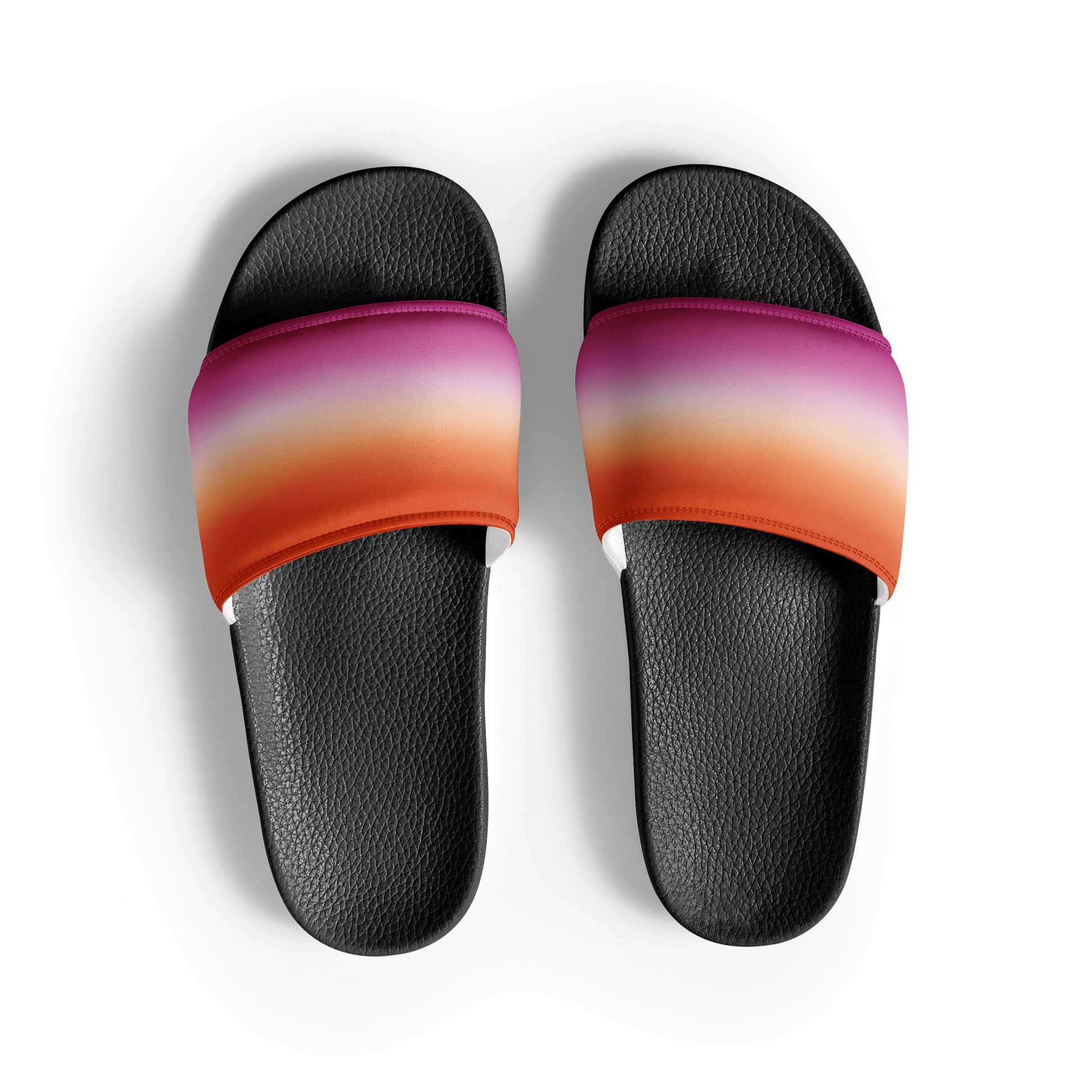 Lesbian Pride Womens Slides Sandals Black Lesbian womens-slides-black-front-660b4f9d5cc0c