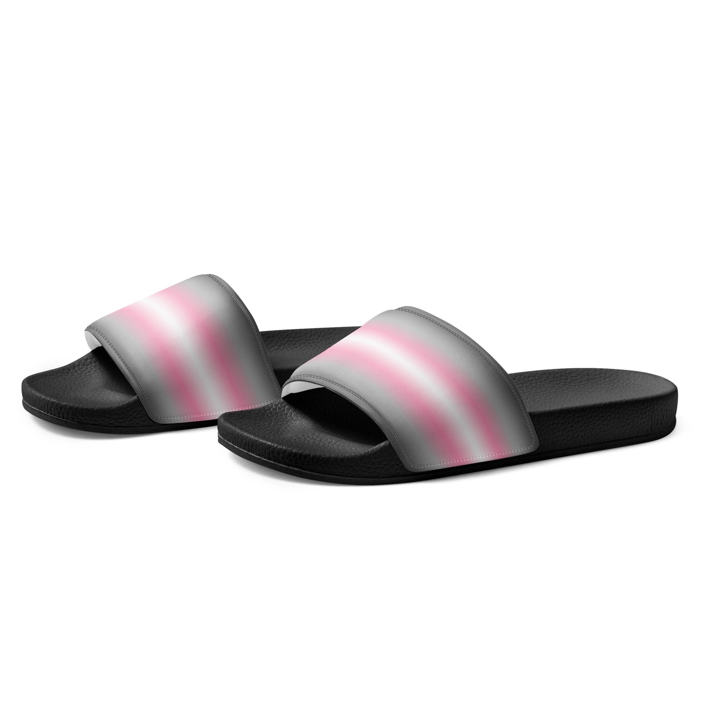 Demigirl Pride Womens Slides Sandals womens-slides-black-left-front-660b58243b3f5