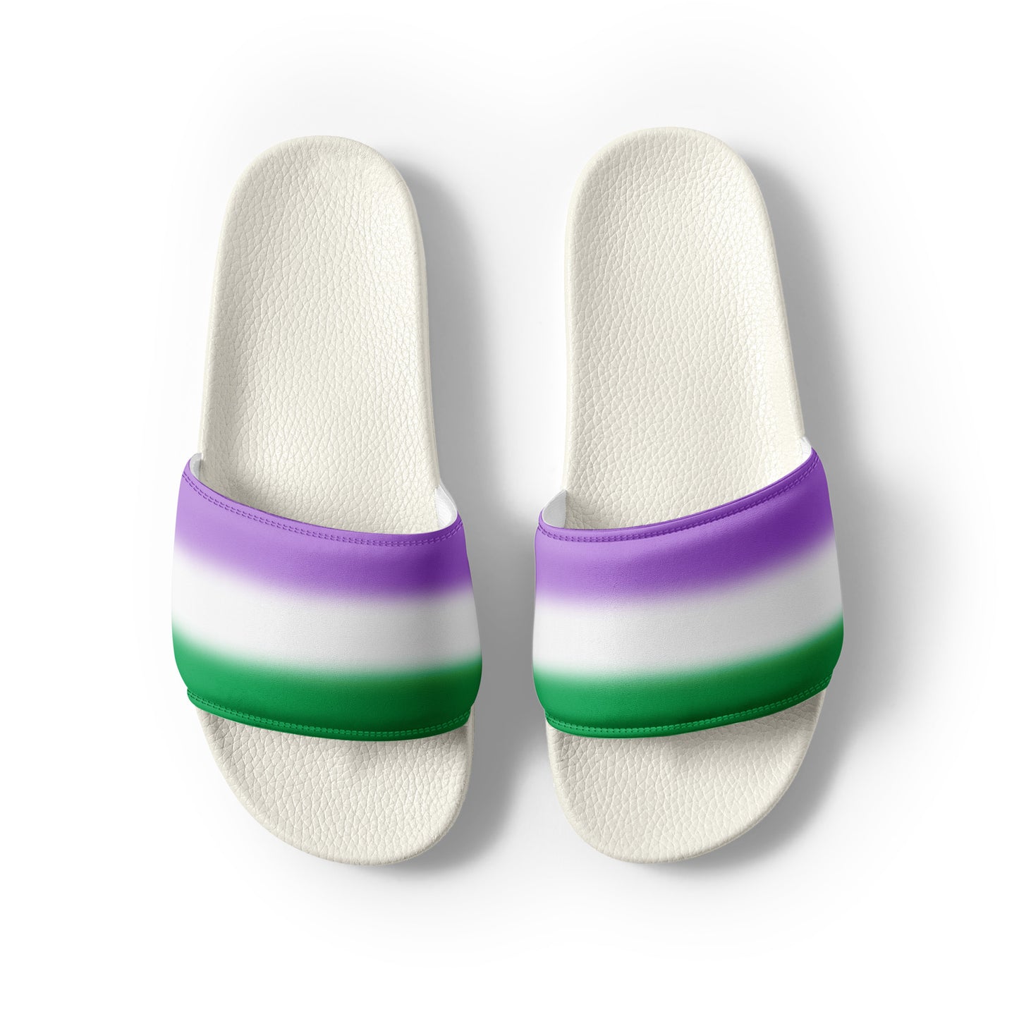 Genderqueer Pride Womens Slides Sandals womens-slides-white-front-2-660b52ede1feb