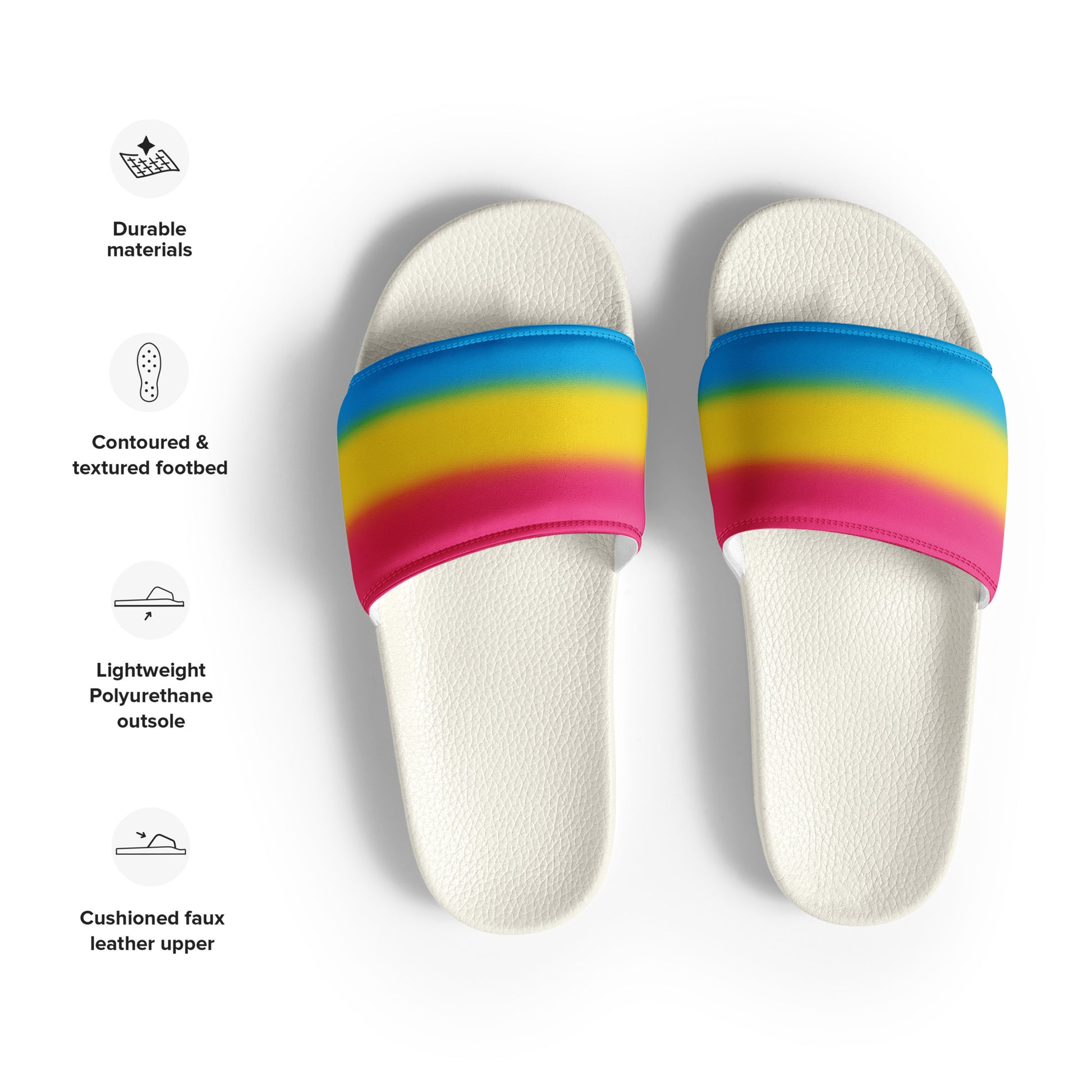 Pansexual Pan Pride Womens Slides Sandals womens-slides-white-front-660b4e7704049