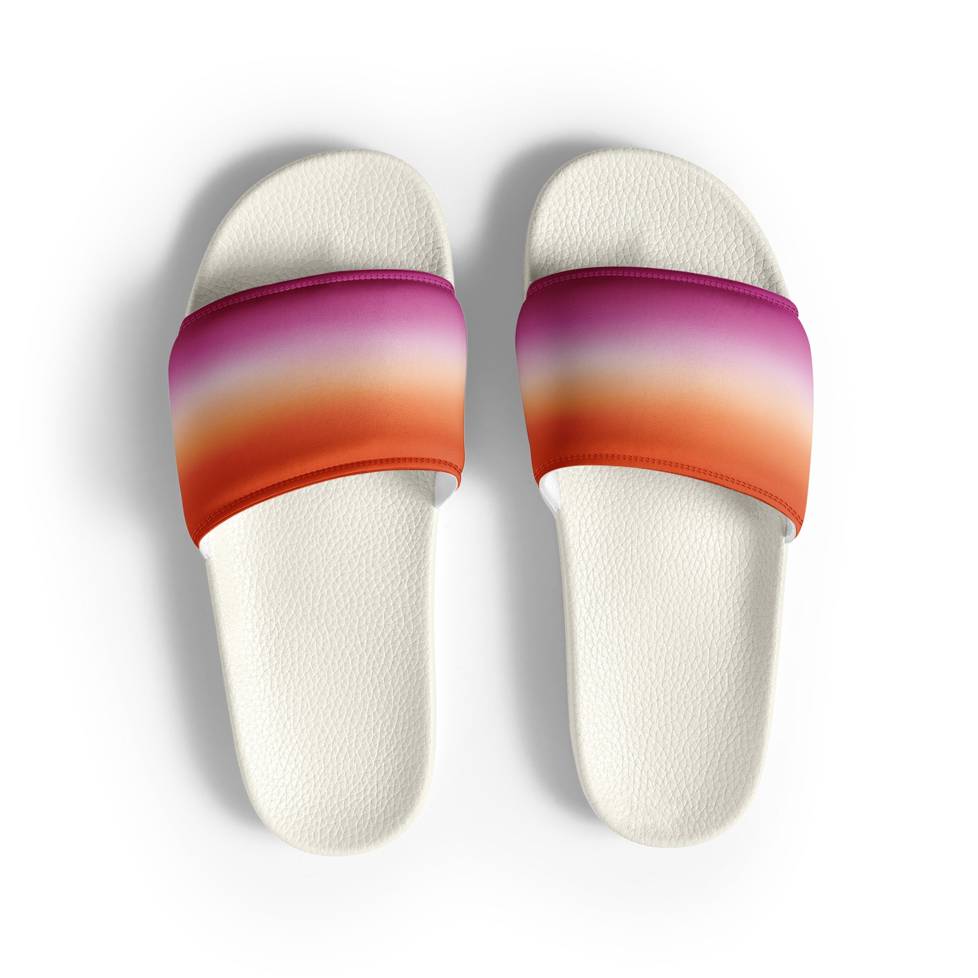 Lesbian Pride Womens Slides Sandals White Lesbian womens-slides-white-front-660b4f9d5e116