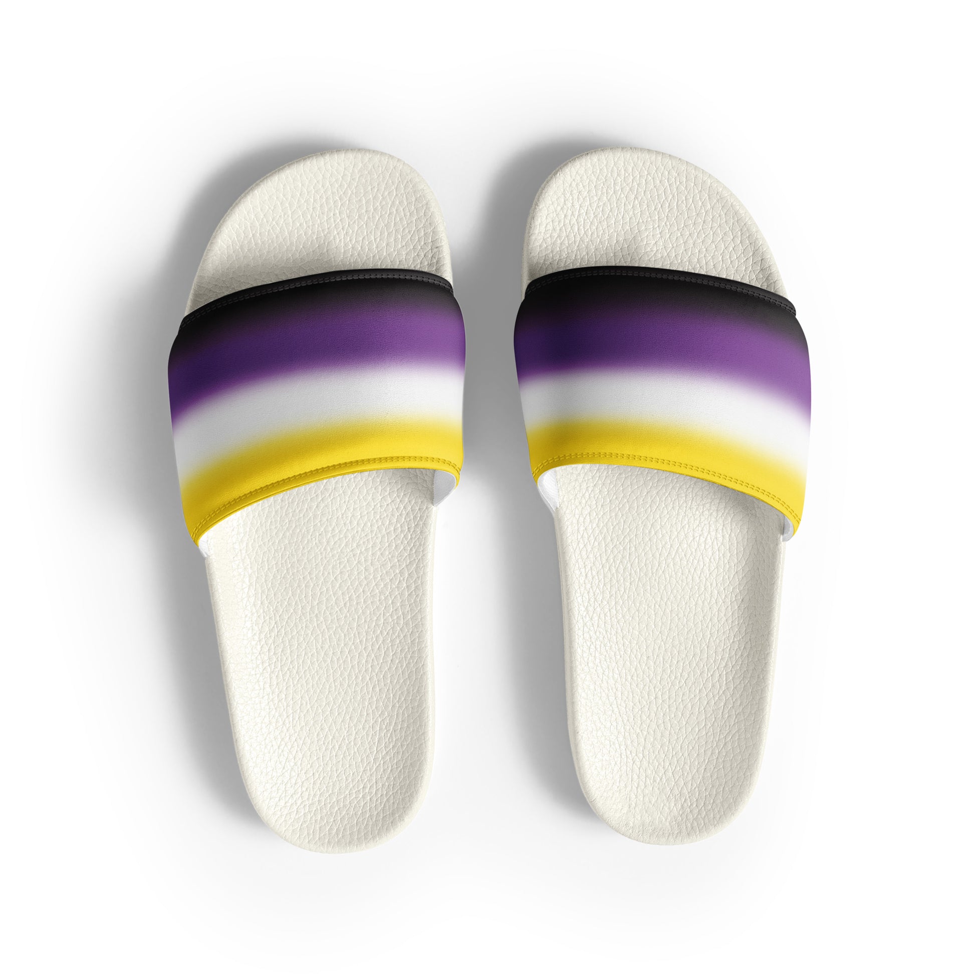 Nonbinary Enby Pride Womens Slides Sandals White Nonbinary womens-slides-white-front-660b5789b641e