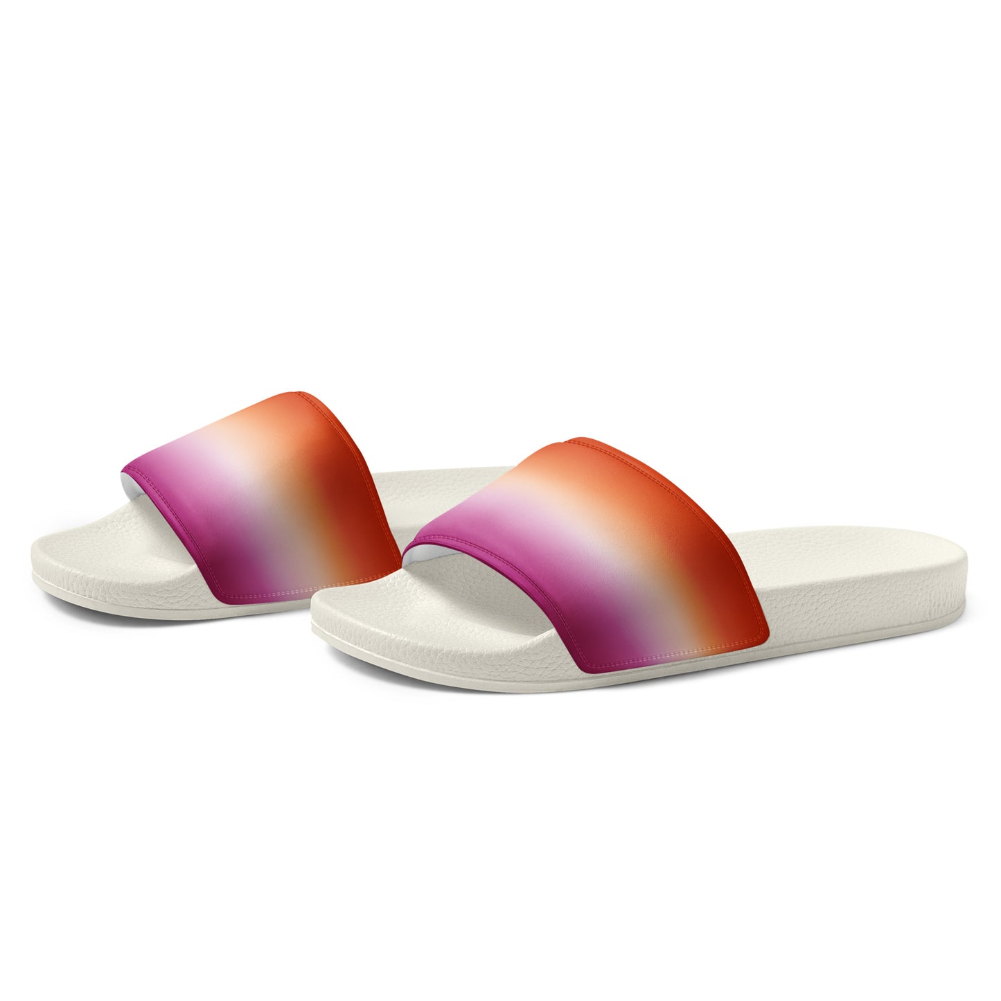 Lesbian Pride Womens Slides Sandals womens-slides-white-left-front-660b4f9d5e3e5