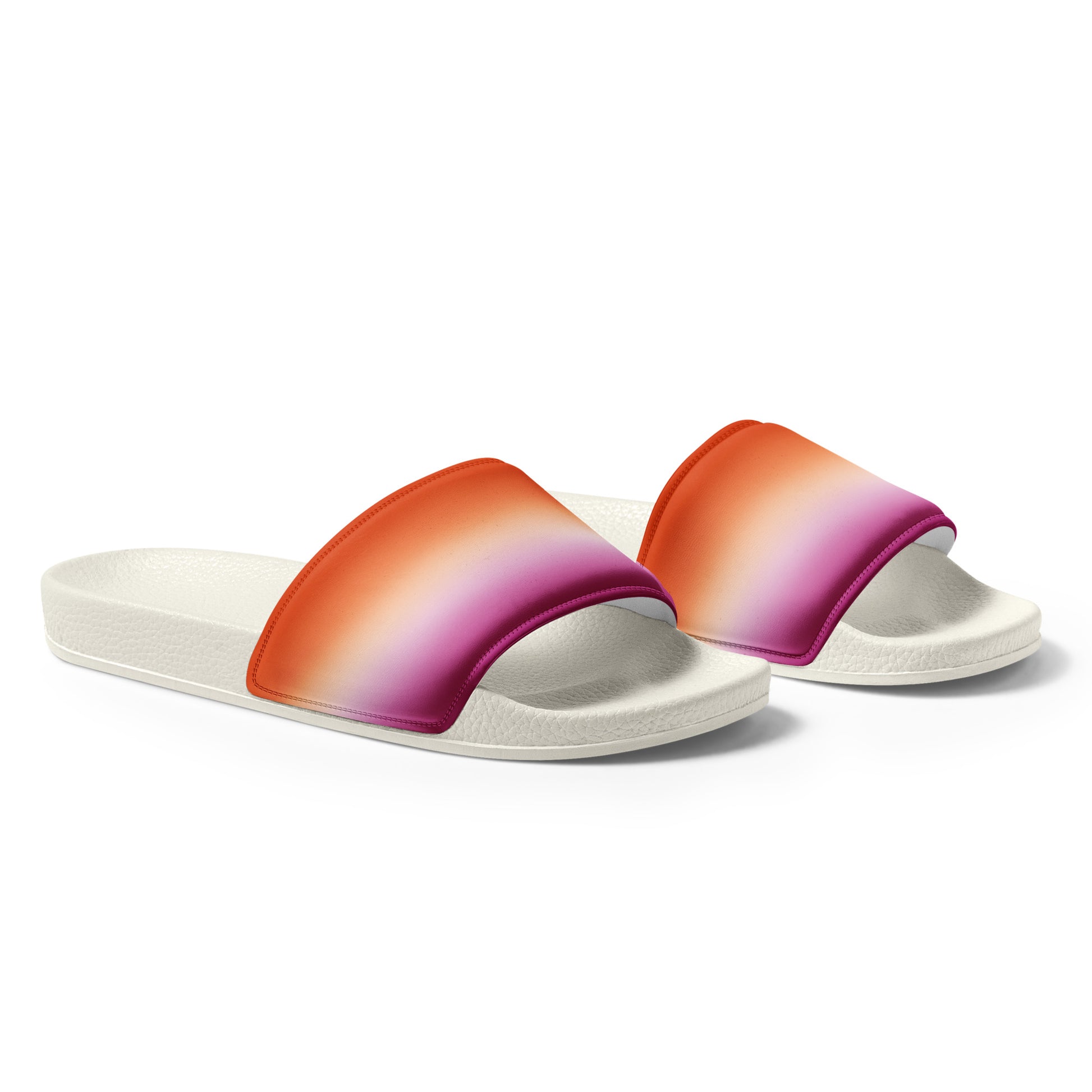 Lesbian Pride Womens Slides Sandals womens-slides-white-right-front-660b4f9d5e532